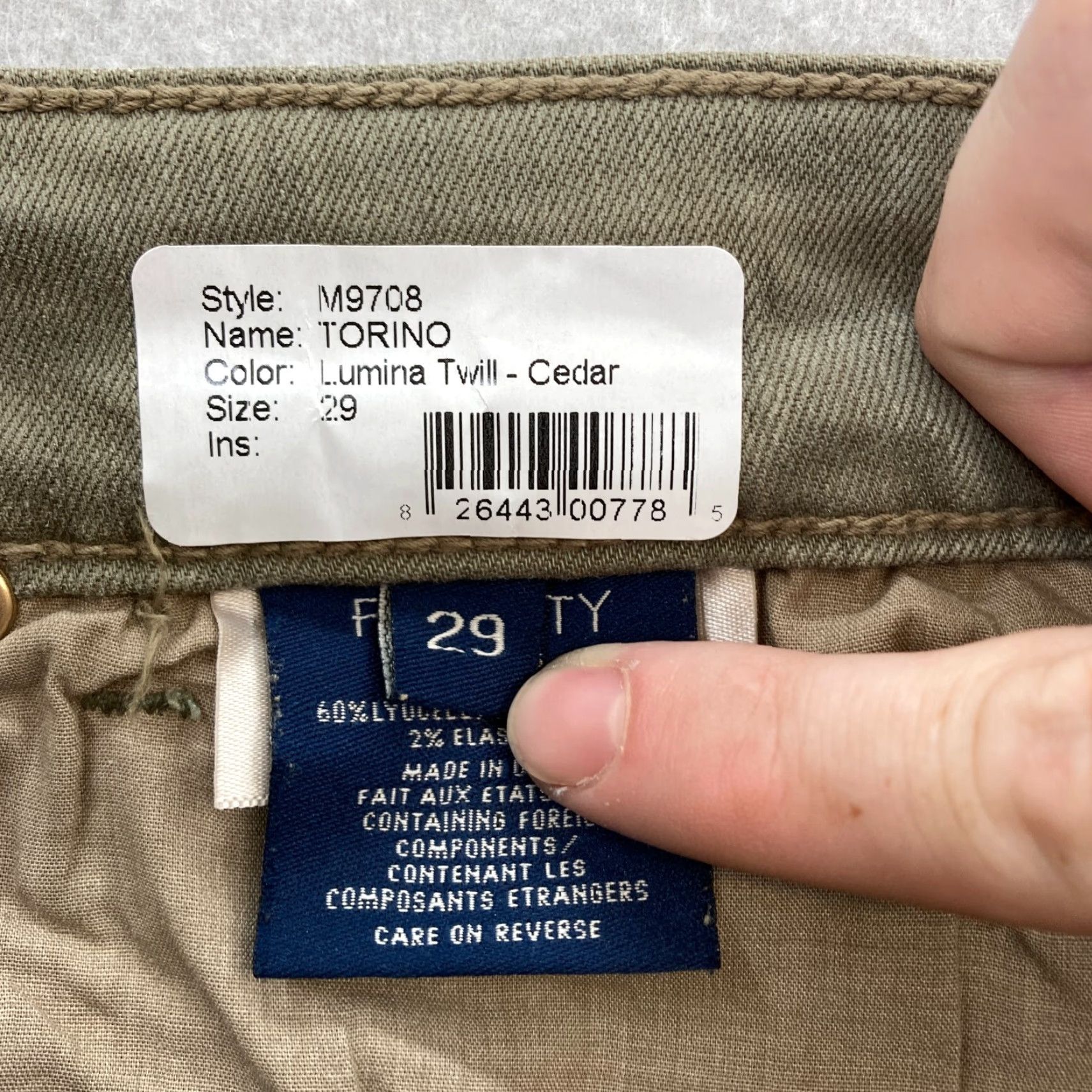 Vintage Fidelity Denim Torino Jeans Mens 29x34 Slim Fit Green Cedar Lumino Wash Denim Straight 5-Pocket Slim Mens Size US 29 - 6 Thumbnail
