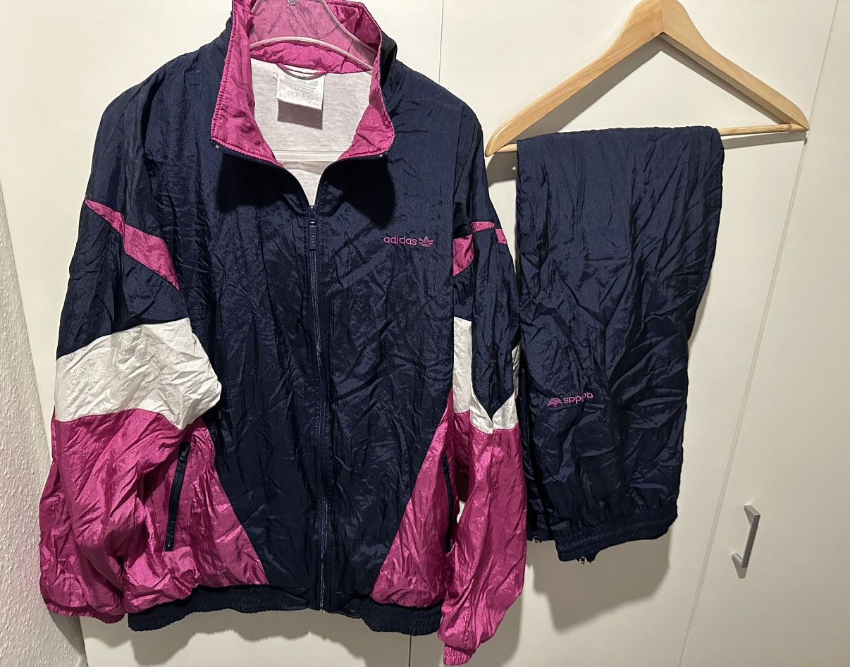 image of Adidas Tracksuit Size L Vintage Retro Adidas Suit in Purple, Men's