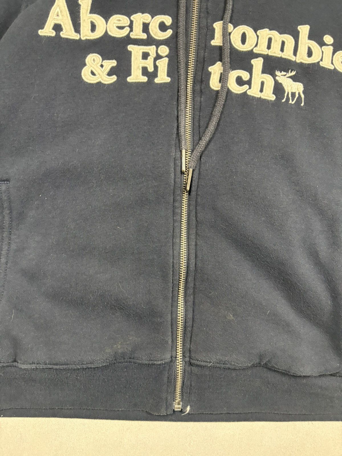 Abercrombie & Fitch Abercrombie & Fitch Fuzzy Sherpa Zip Hoodie Navy Y2K Vintage Size US M / EU 48-50 / 2 - 8 Thumbnail