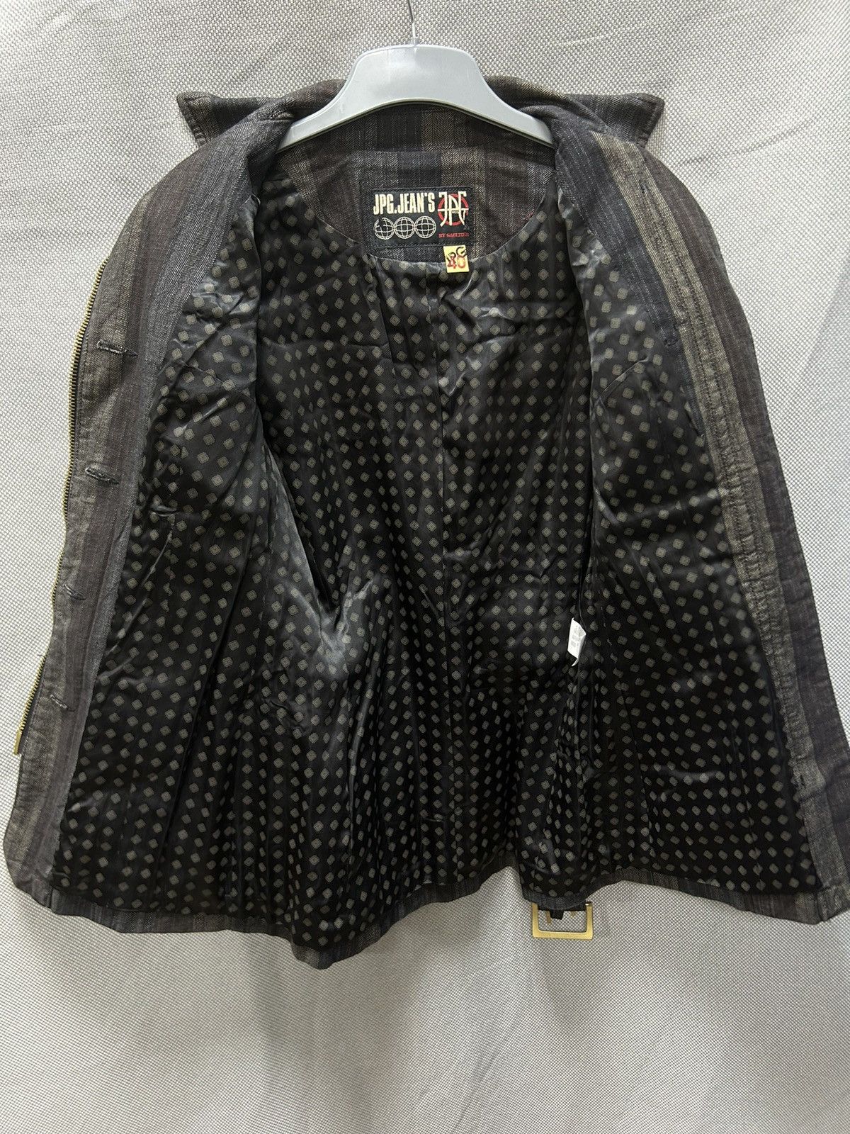 Archive Jean Paul Gaultier Denim Striped Zip Jacket