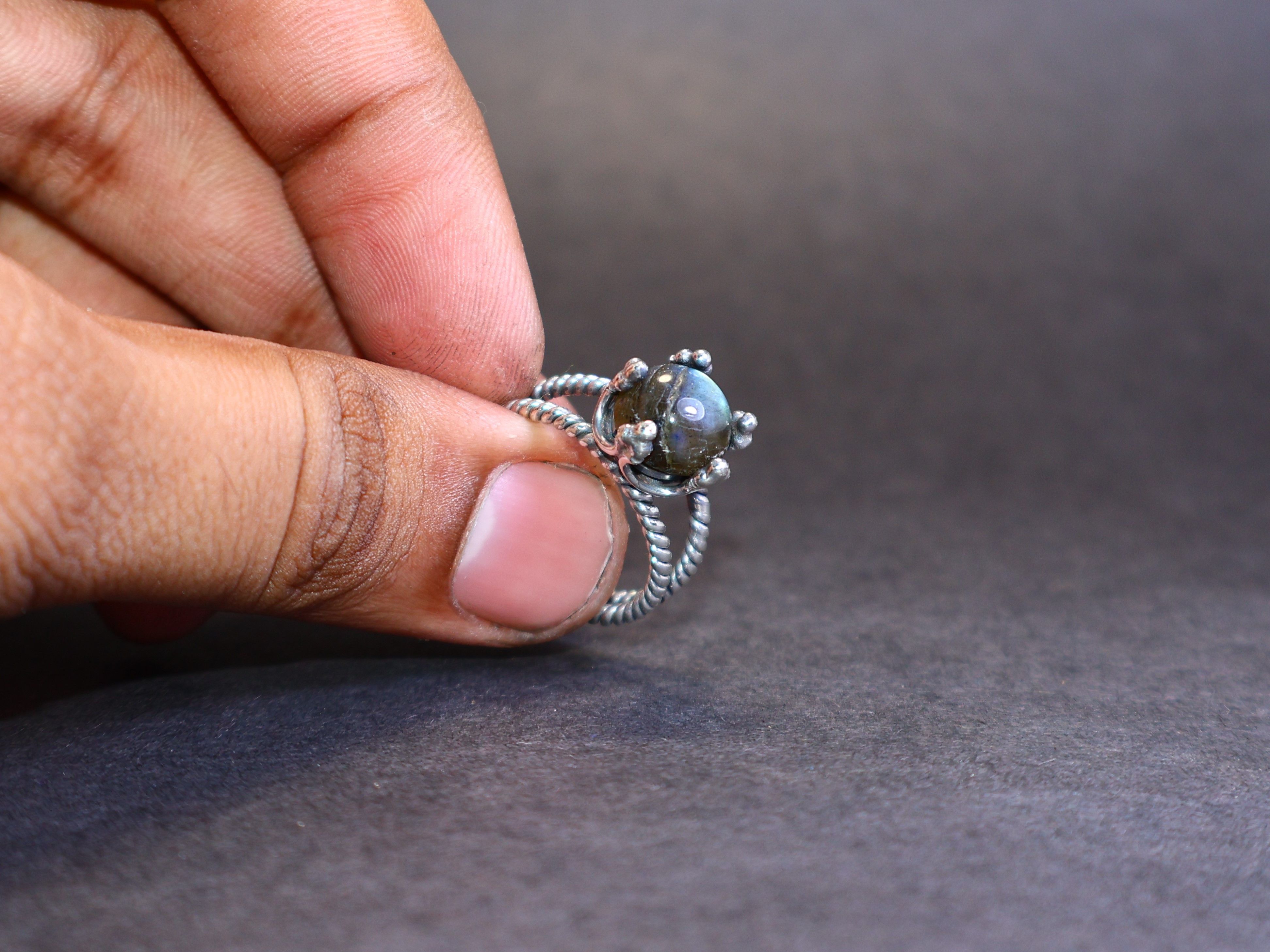 Handmade Labradorite Ring, Handmade Women Ring, Sterling Silver Ring, Size ONE SIZE - 8 Thumbnail
