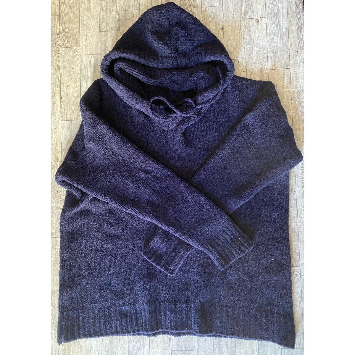 Vintage Navy, Chenille, Oversized Chunky Pullover Hooded Sweater Size ONE SIZE - 9 Thumbnail