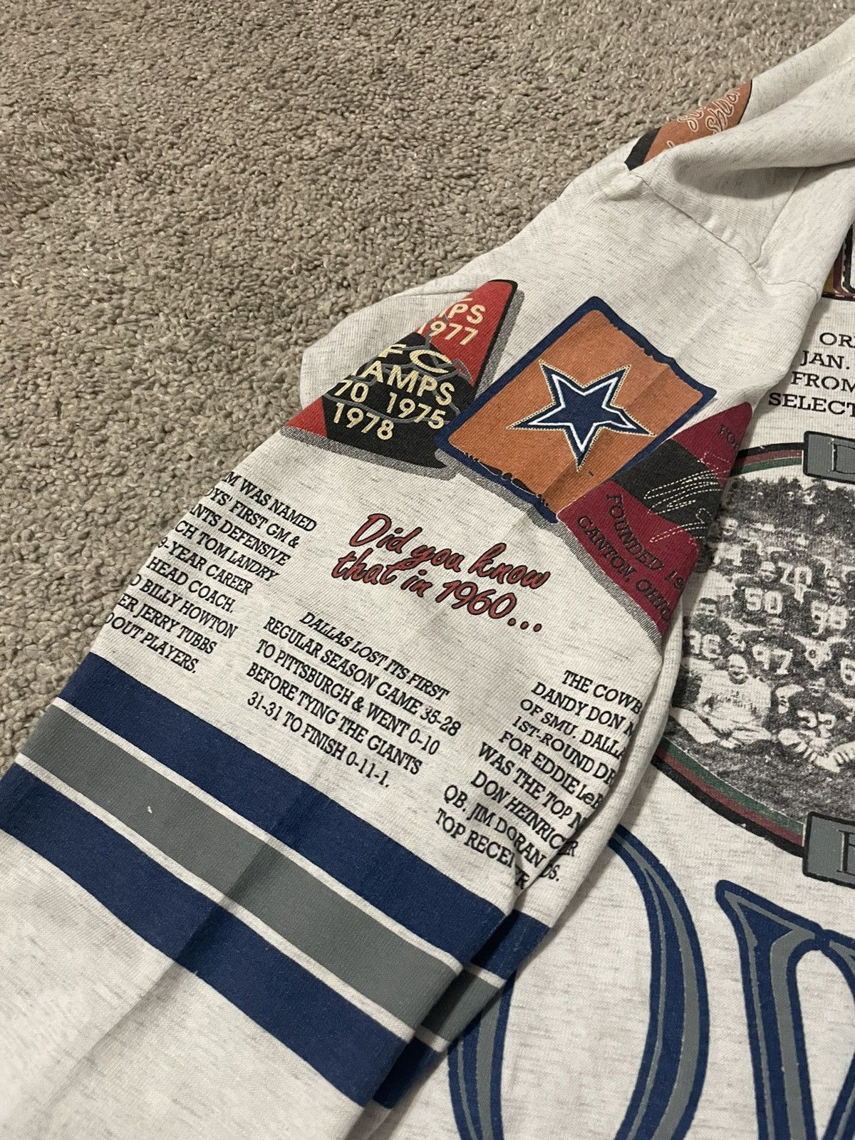 NFL Vintage 90s Dallas Cowboys All Over Print T Shirt Size Large Size US L / EU 52-54 / 3 - 9 Thumbnail