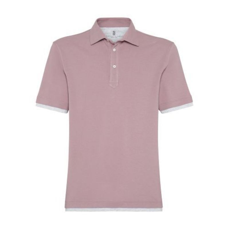 Brunello Cucinelli o1la1rc1a0425 Polo T-Shirt in Purple Size US XL / EU 56 / 4 - 1 Thumbnail