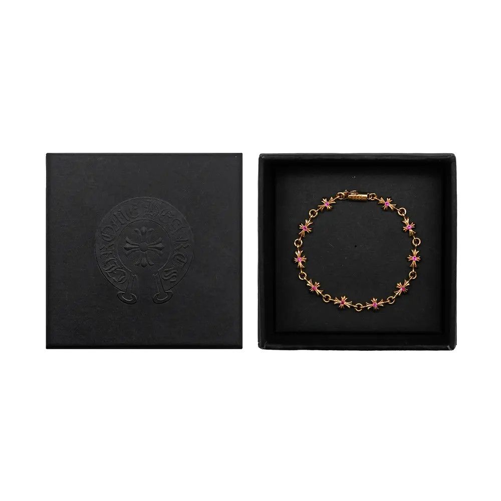Chrome Hearts Chrome Hearts 22K Gold Pink Saph Tiny E Bracelet Size ONE SIZE - 4 Thumbnail
