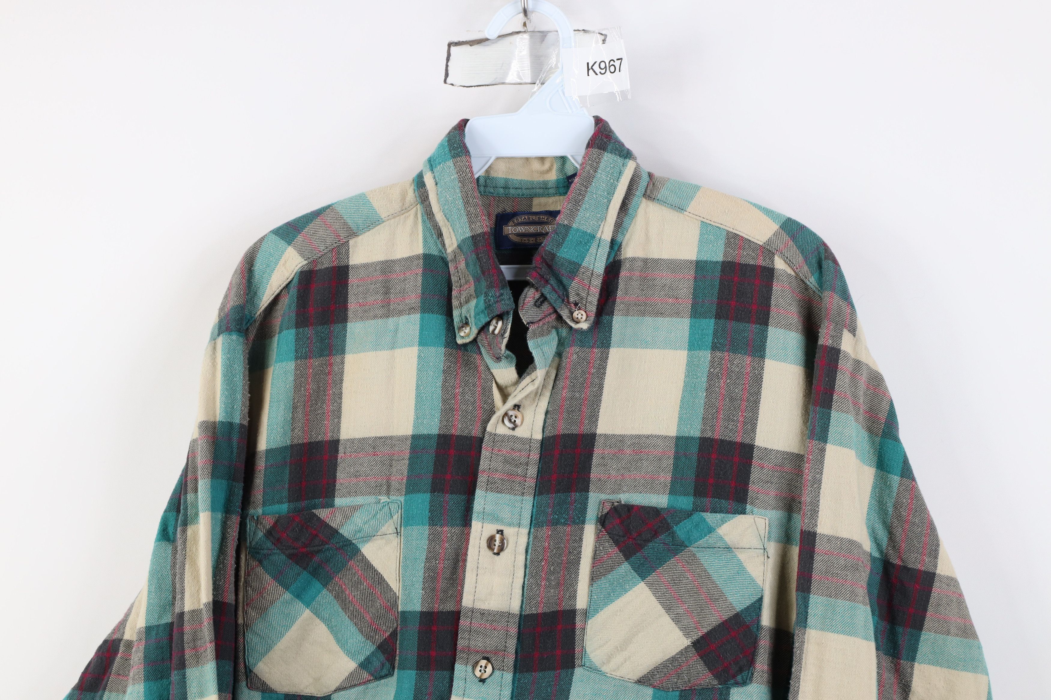 Vintage Vintage 90s Streetwear Flannel Collared Button Down Shirt Size US L / EU 52-54 / 3 - 2 Thumbnail