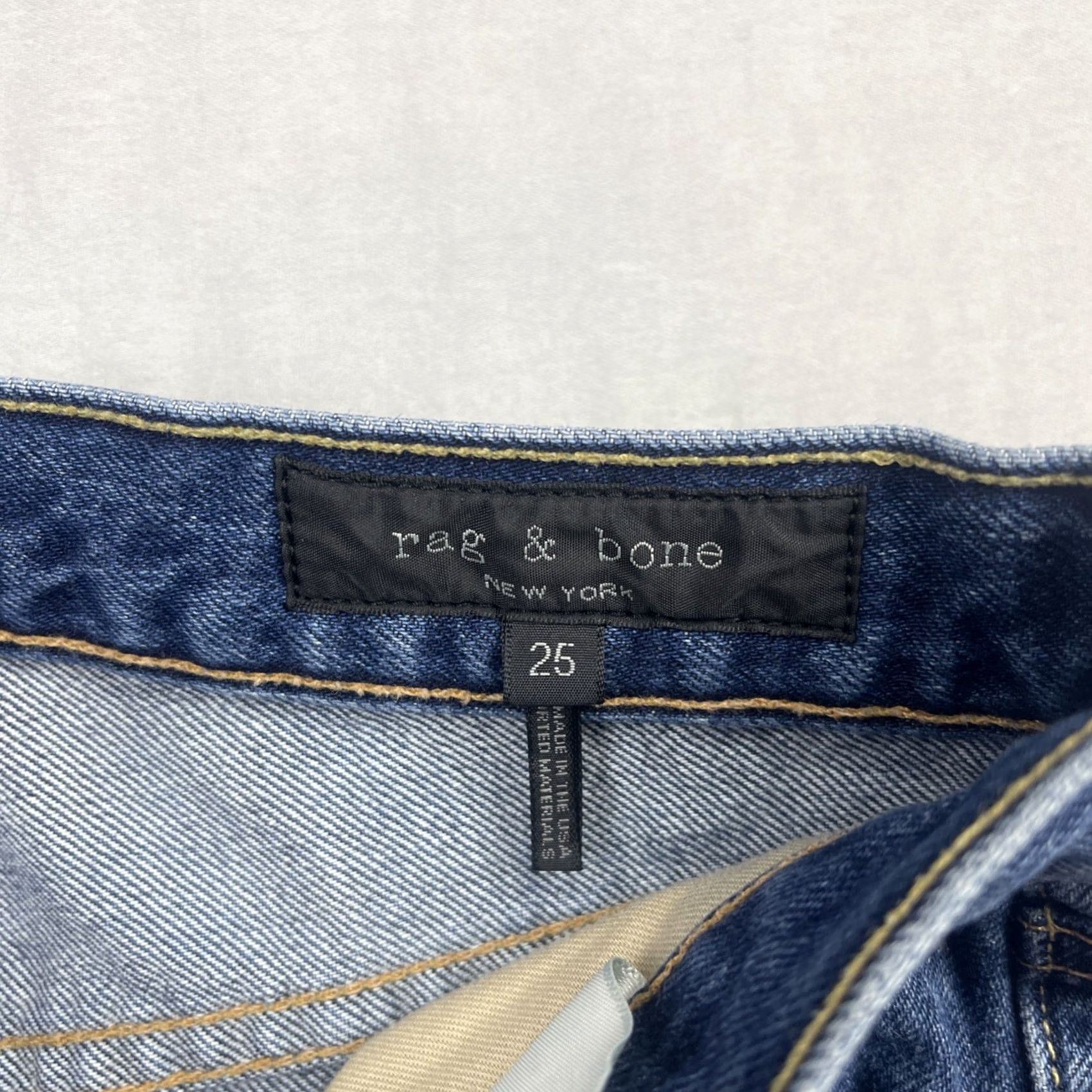 Rag & Bone rag & bone Jeans Womens 25 High Rise Raw Edge Tapered Skinny Dark Stone Blue Denim 5-Pocket Mens Womens Boys Girls Size 26" / US 2 / IT 38 - 6 Thumbnail