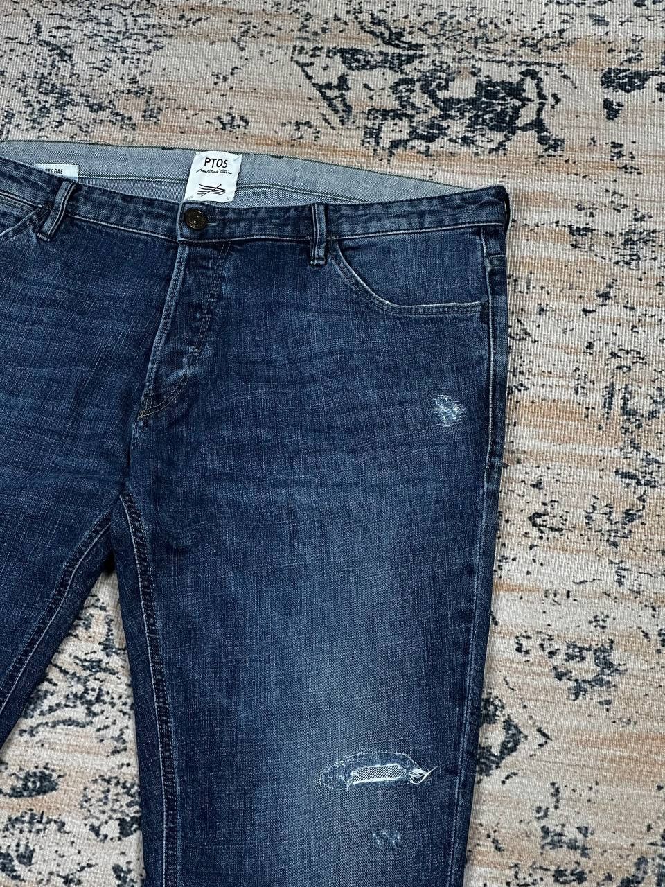 PT Torino Pt01 PT05 Torino Blue Ripped Italian Denim Jeans Pants Size US 38 / EU 54 - 4 Thumbnail