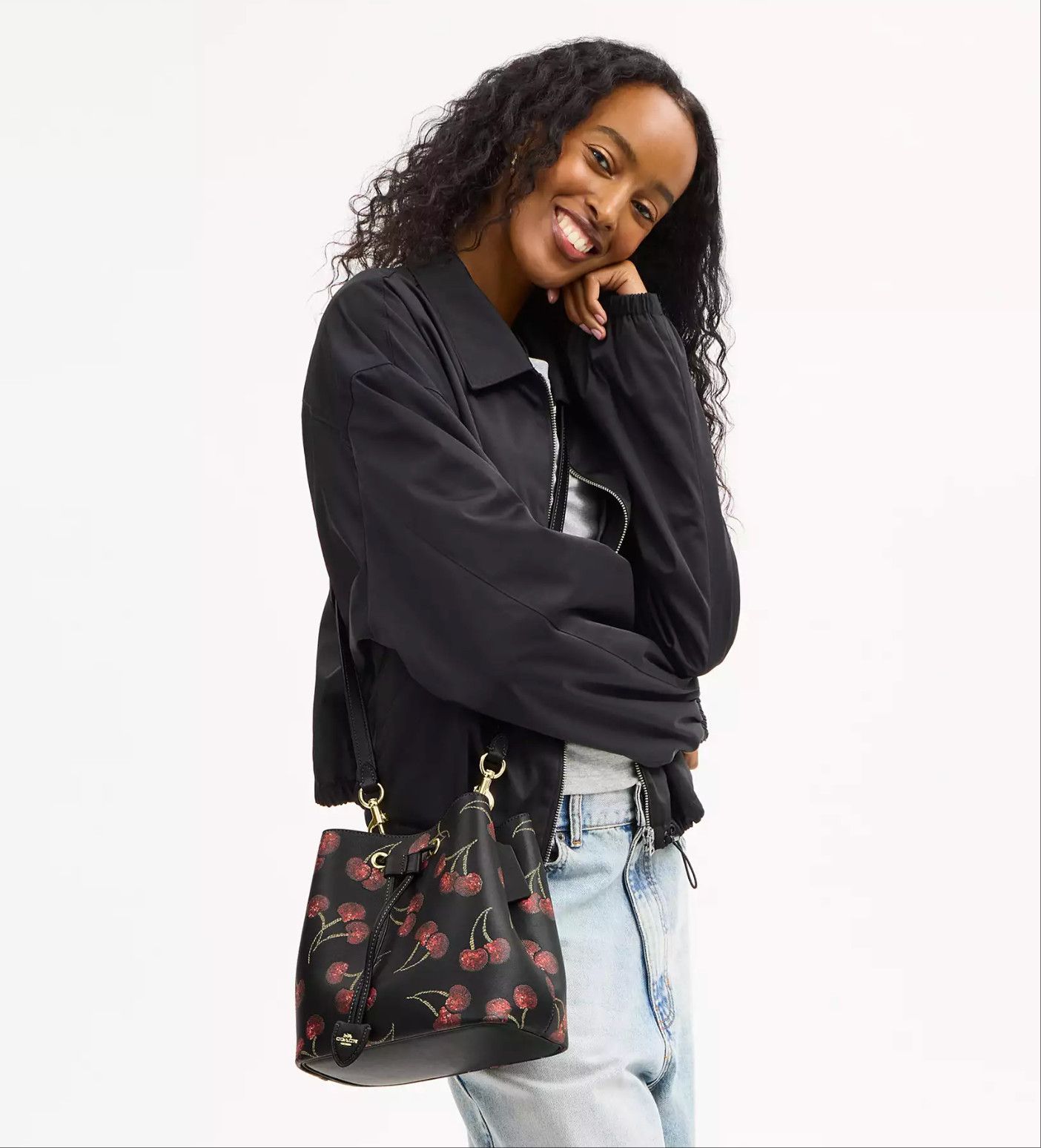 Coach Nwt Coach Rowan Bucket Bag With Cherry Print CCZ17 🍒 Size ONE SIZE - 8 Thumbnail