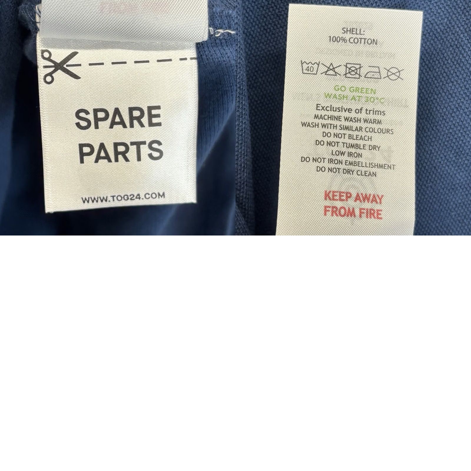 Vintage TOG24 Percy Polo Shirt Denim Blue Mens L Polo Short Sleeve Collared Pullover Casual Travel Cotton Denim Size US L / EU 52-54 / 3 - 8 Thumbnail