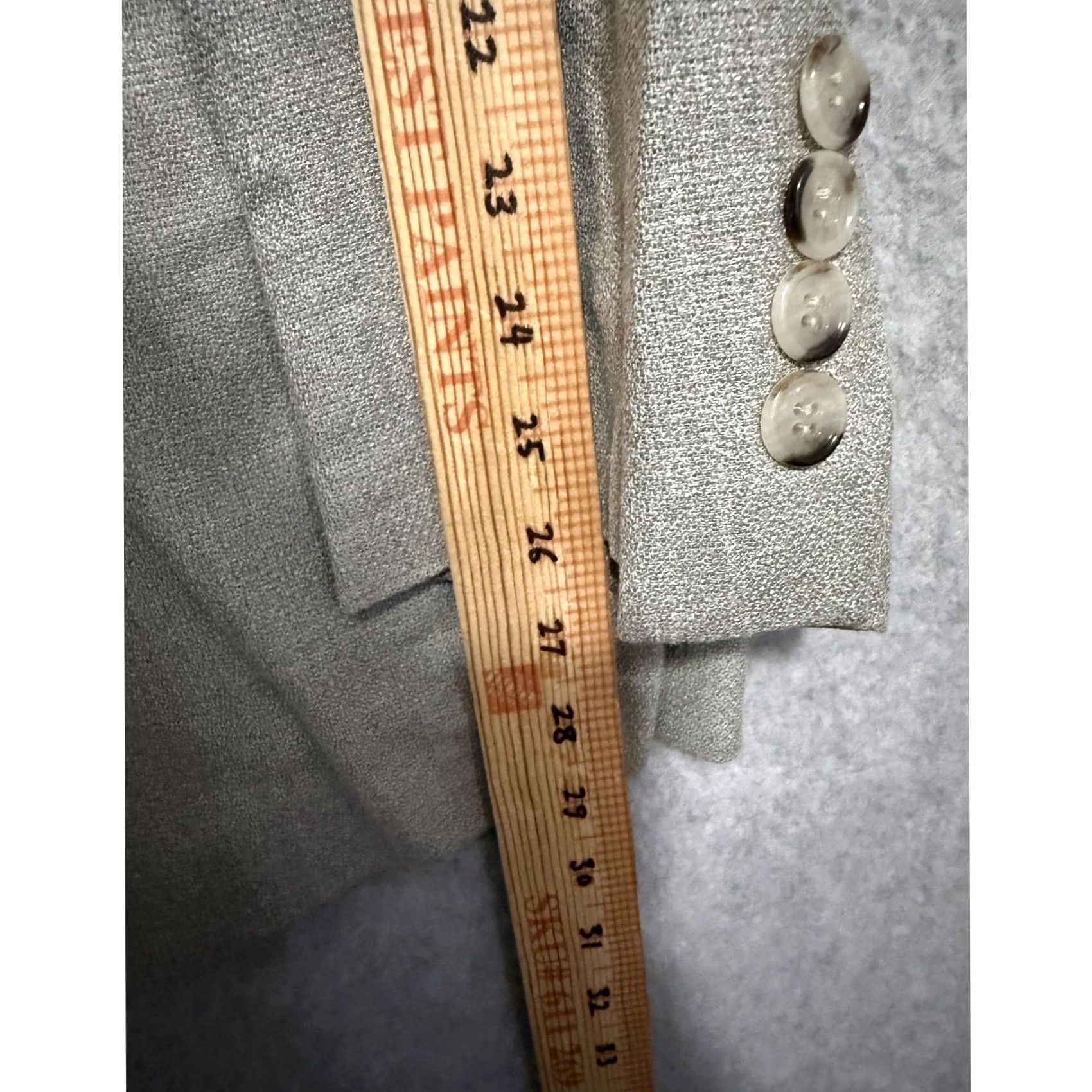 Vintage Gianfranco Ruffini Blazer Sport Coat Mens 48 Beige Silk Wool 3 Button Jacket Size 48R - 3 Thumbnail