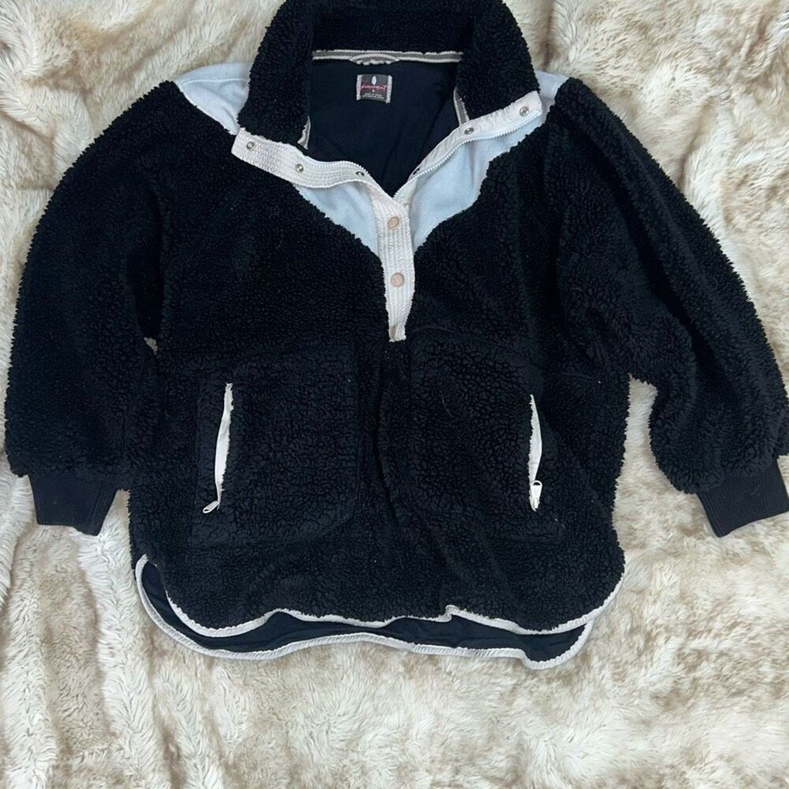 Free People FP Movement Black and White Fall To Rise Fleece | Sz S Size S / US 4 / IT 40 - 4 Thumbnail