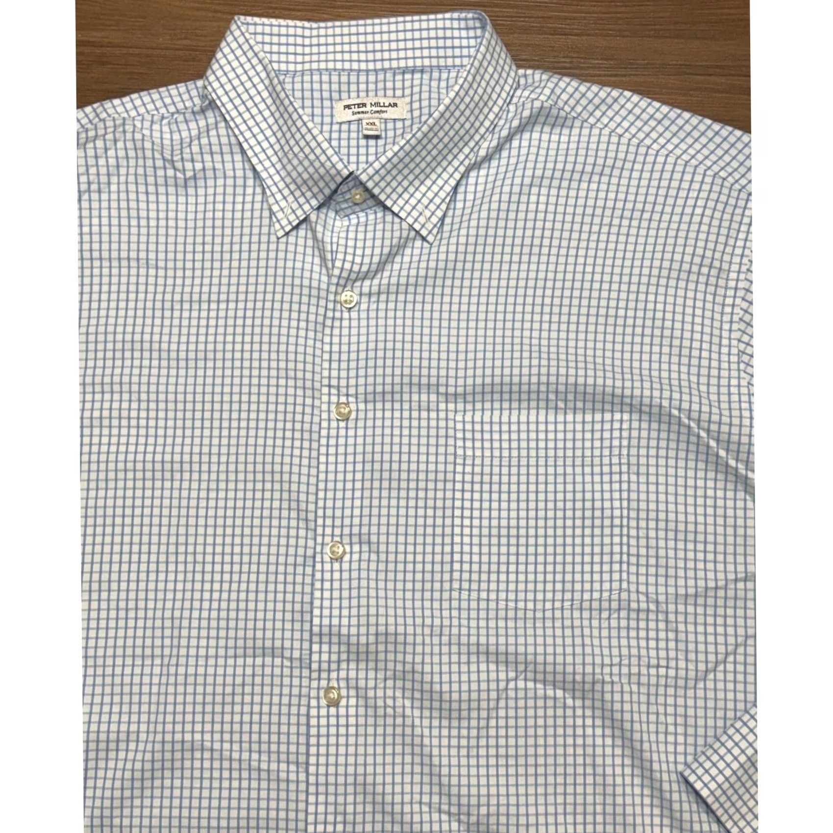 Peter Millar Peter Millar Summer Comfort Hanford Performance Twill Sport Shirt Blue XL Size US XXL / EU 58 / 5 - 3 Thumbnail