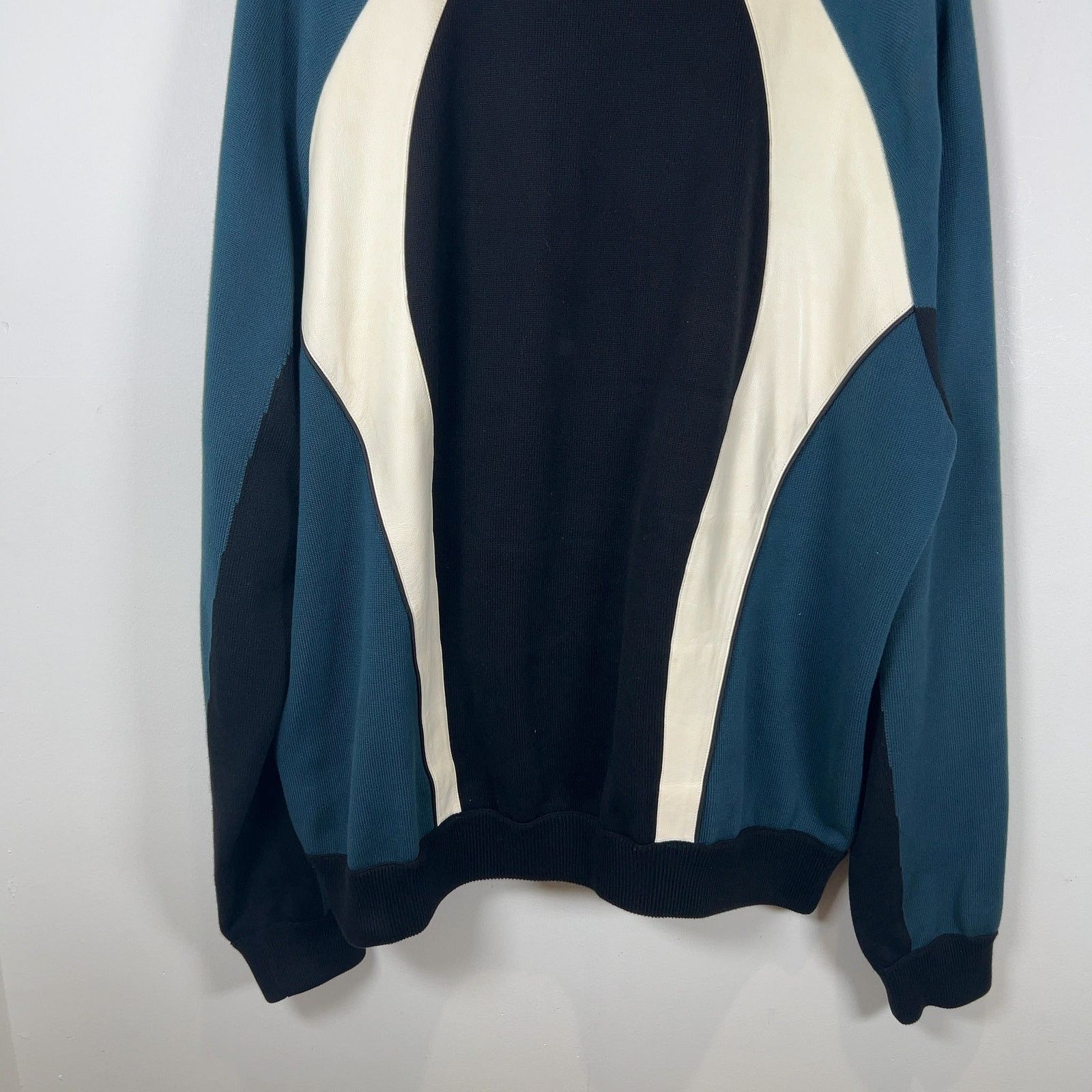 Louis Vuitton Louis Vuitton Color Block Leather/Knit Track Jacket Size US XXL / EU 58 / 5 - 8 Thumbnail