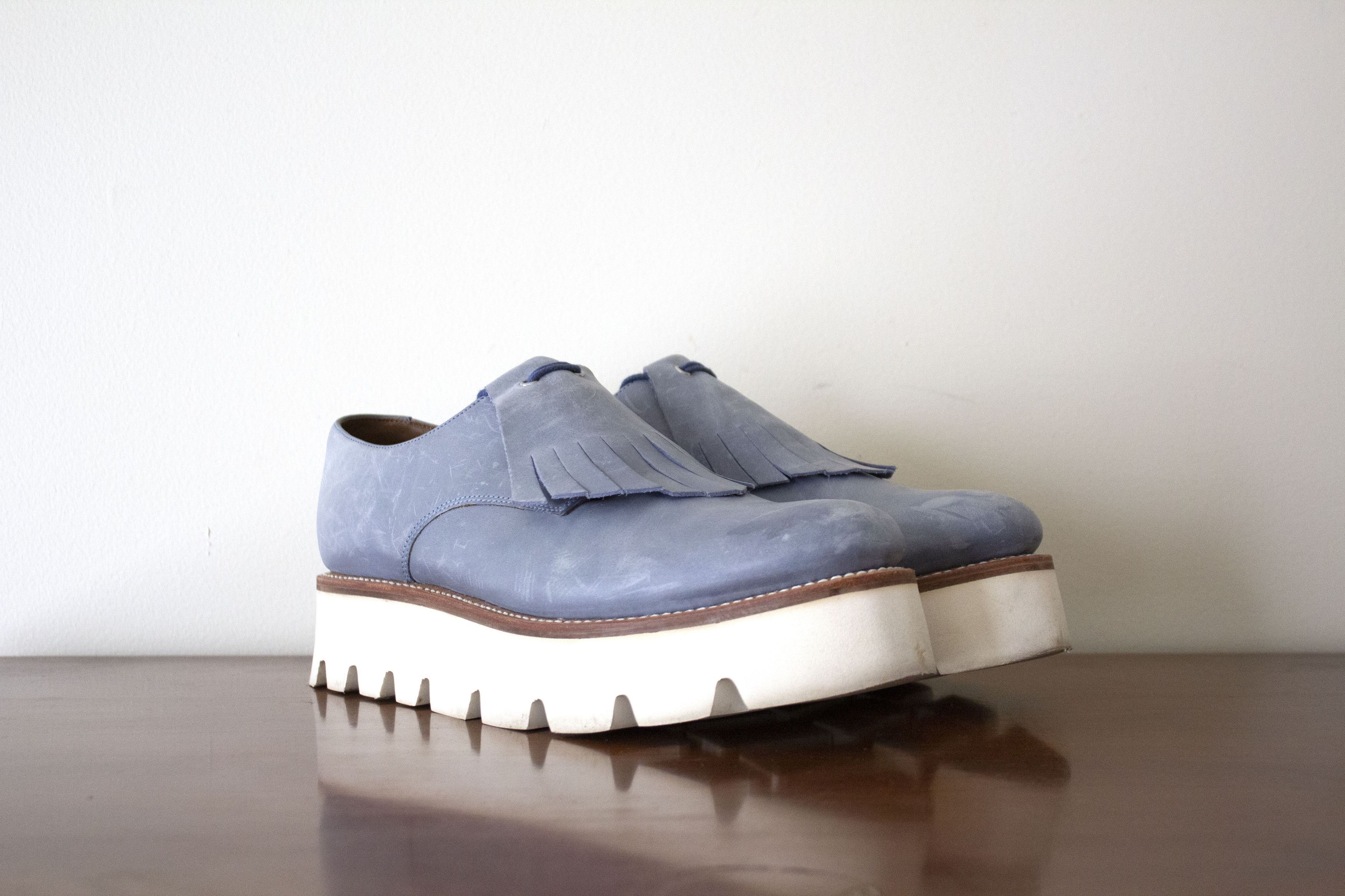 Grenson Grenson Light Blue Tassel Platform Loafer Size US 10 / IT 40 - 10 Thumbnail