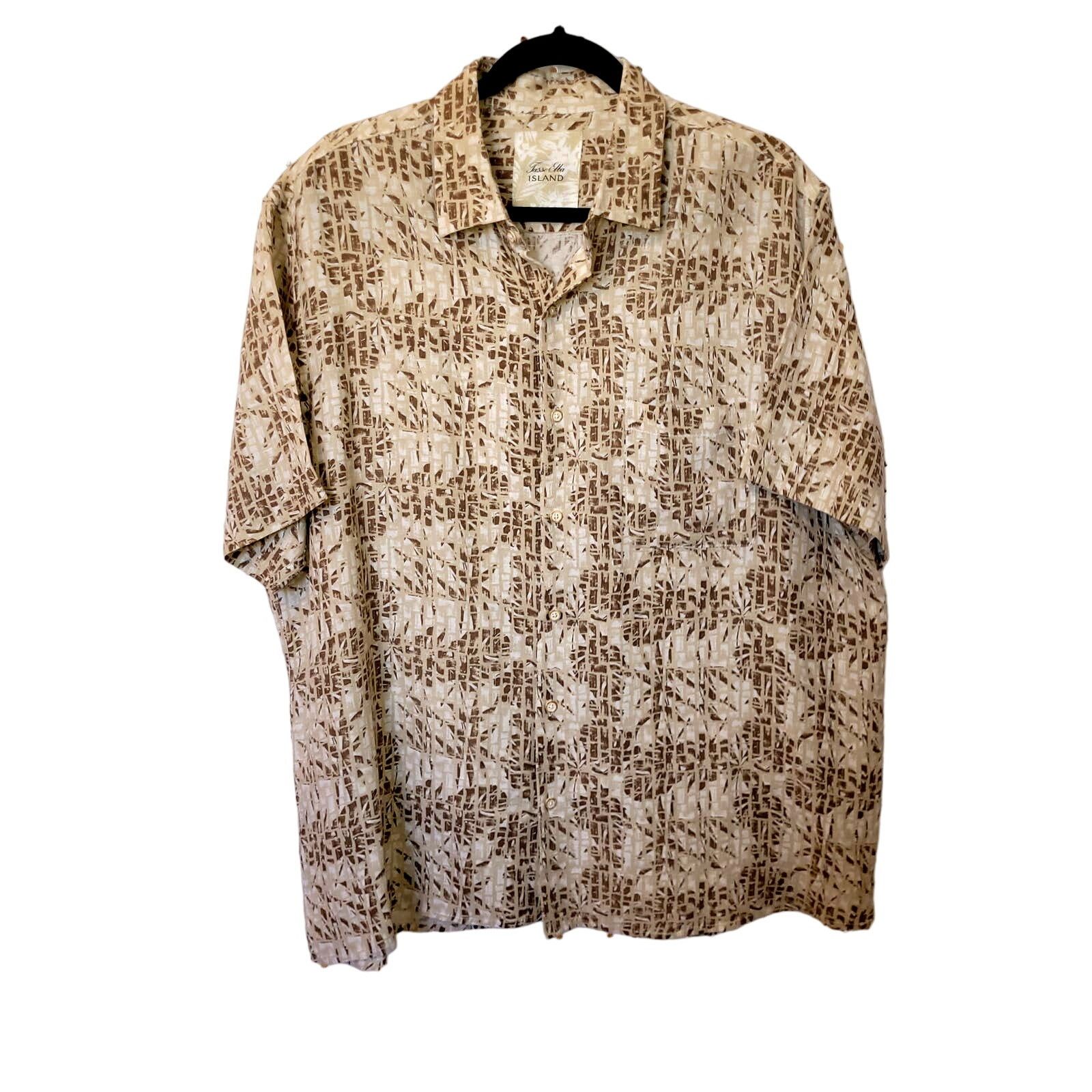 Tasso Elba Tasso Elba Men's SS Hawaii Shirt Button Front Silk Linen XL Size US XL / EU 56 / 4 - 1 Thumbnail