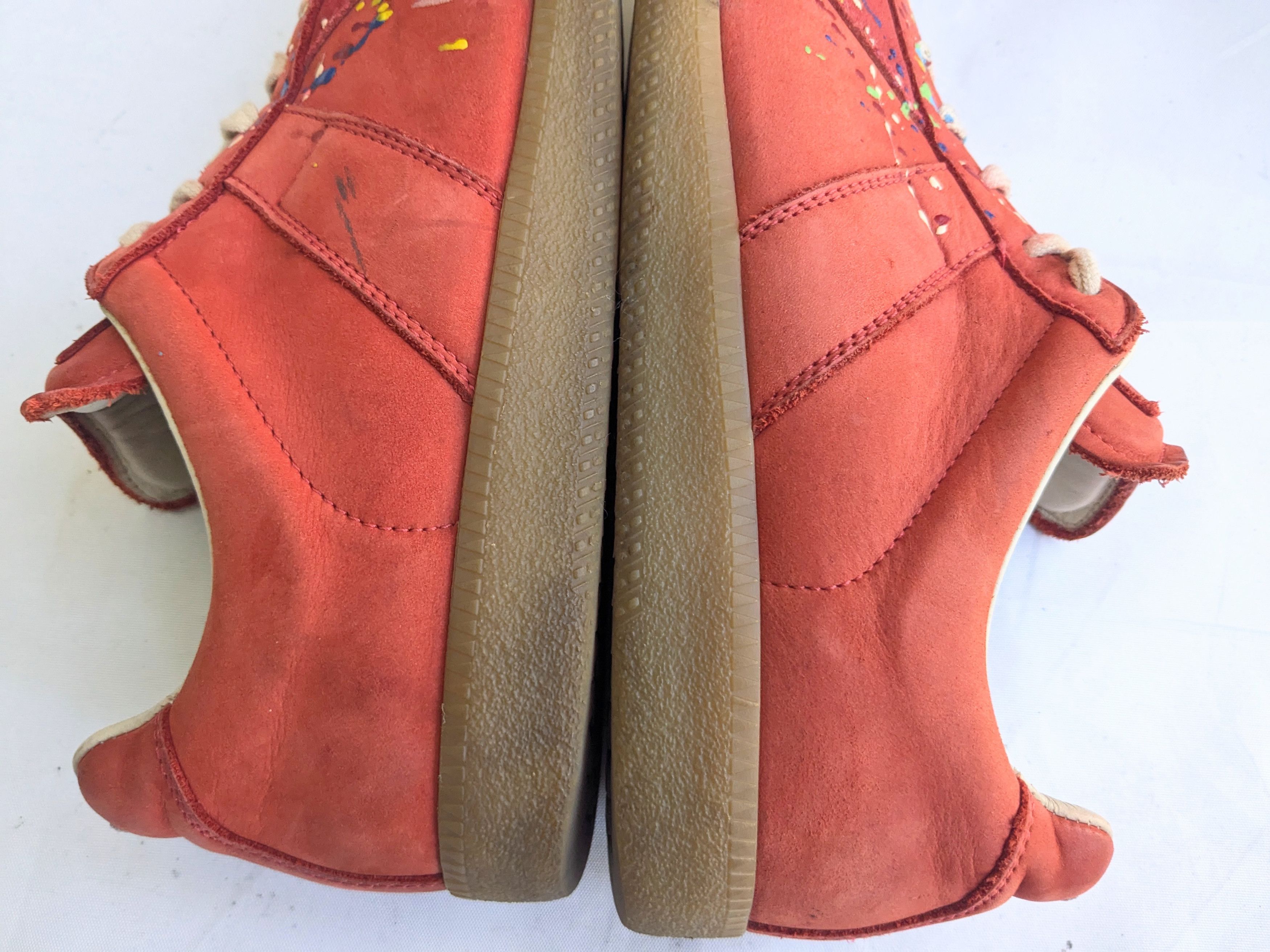 Maison Margiela Maison Margiela GAT Replica Red 10 43 Low Top Paint Splatter Size US 10 / EU 43 - 6 Thumbnail