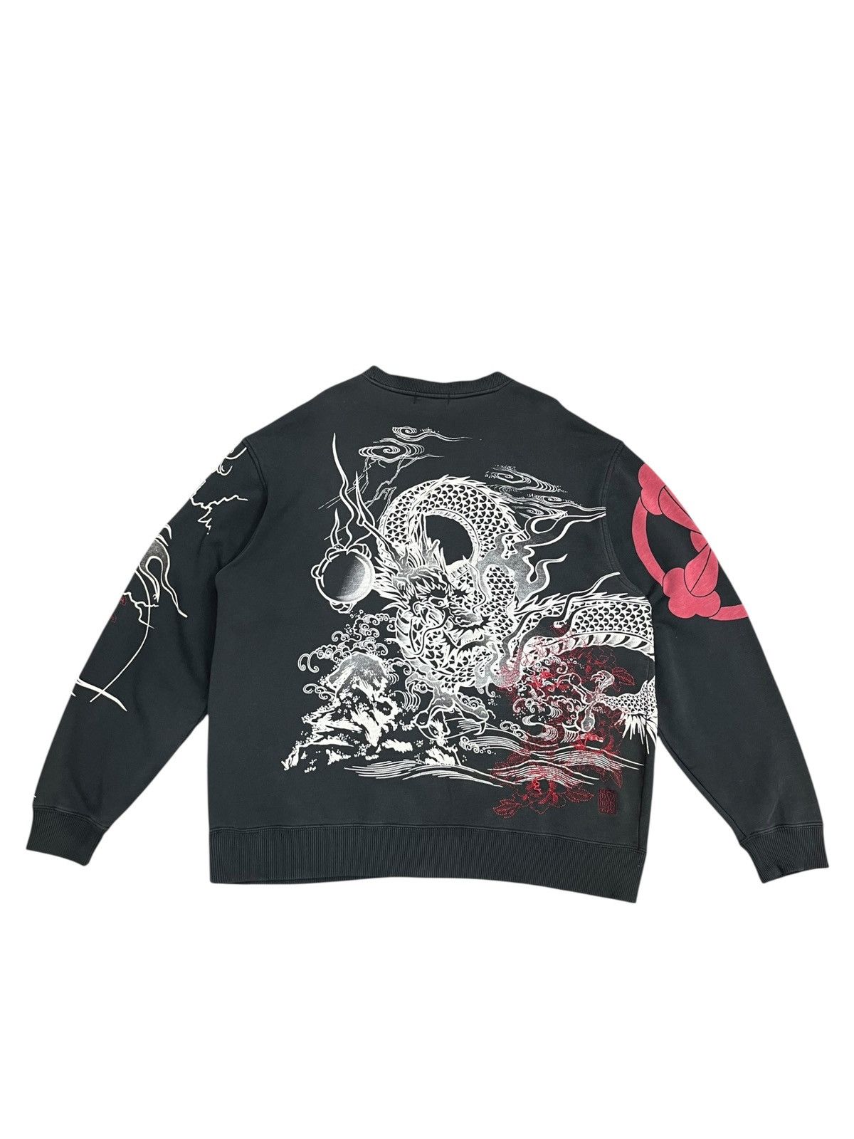 Karakuri Tamashii Karakuri Tamashii Dragon Print Japan Faded Black Sweater Size US XL / EU 56 / 4 - 3 Thumbnail