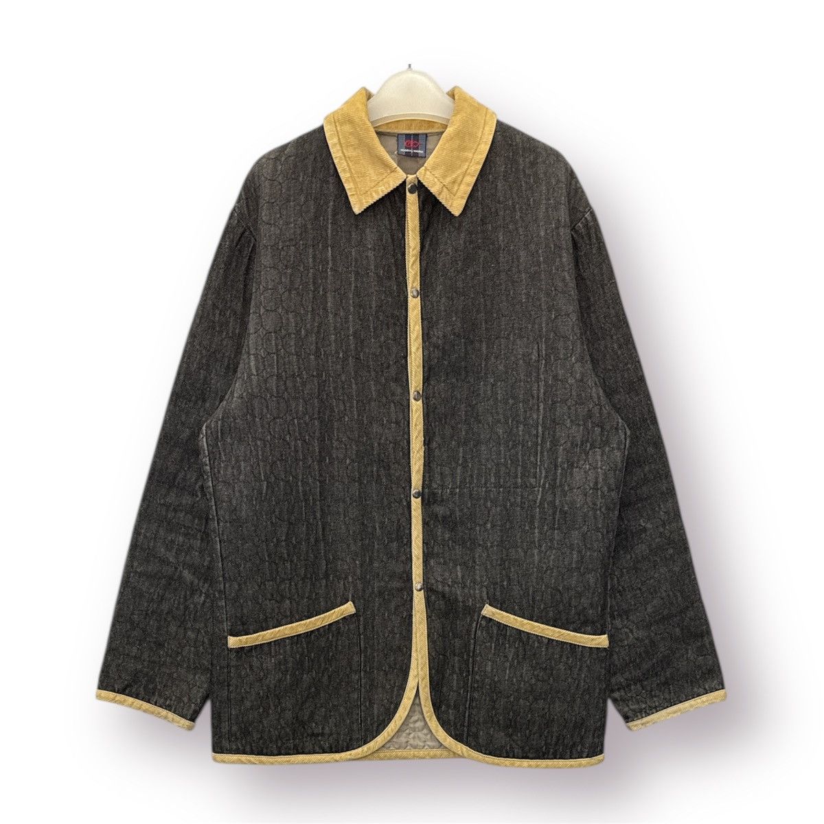🔥 DENIM GLOBAL WORK QUILTED CORD COLLAR LIGHT JACKET - M