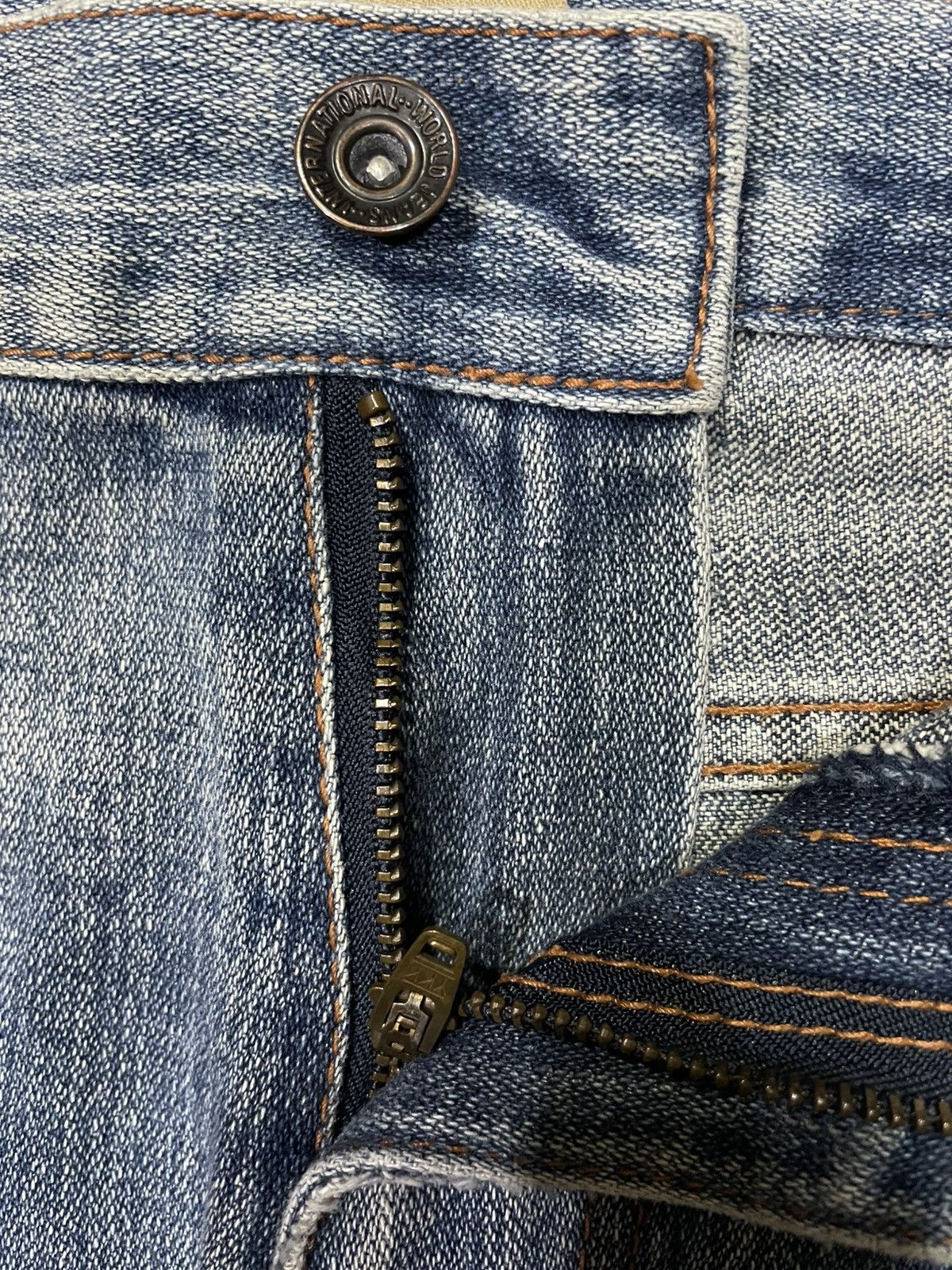 Japanese Brand Vintage Nylaus Jeans Distress Ripped Faded Denim Size US 32 / EU 48 - 7 Thumbnail