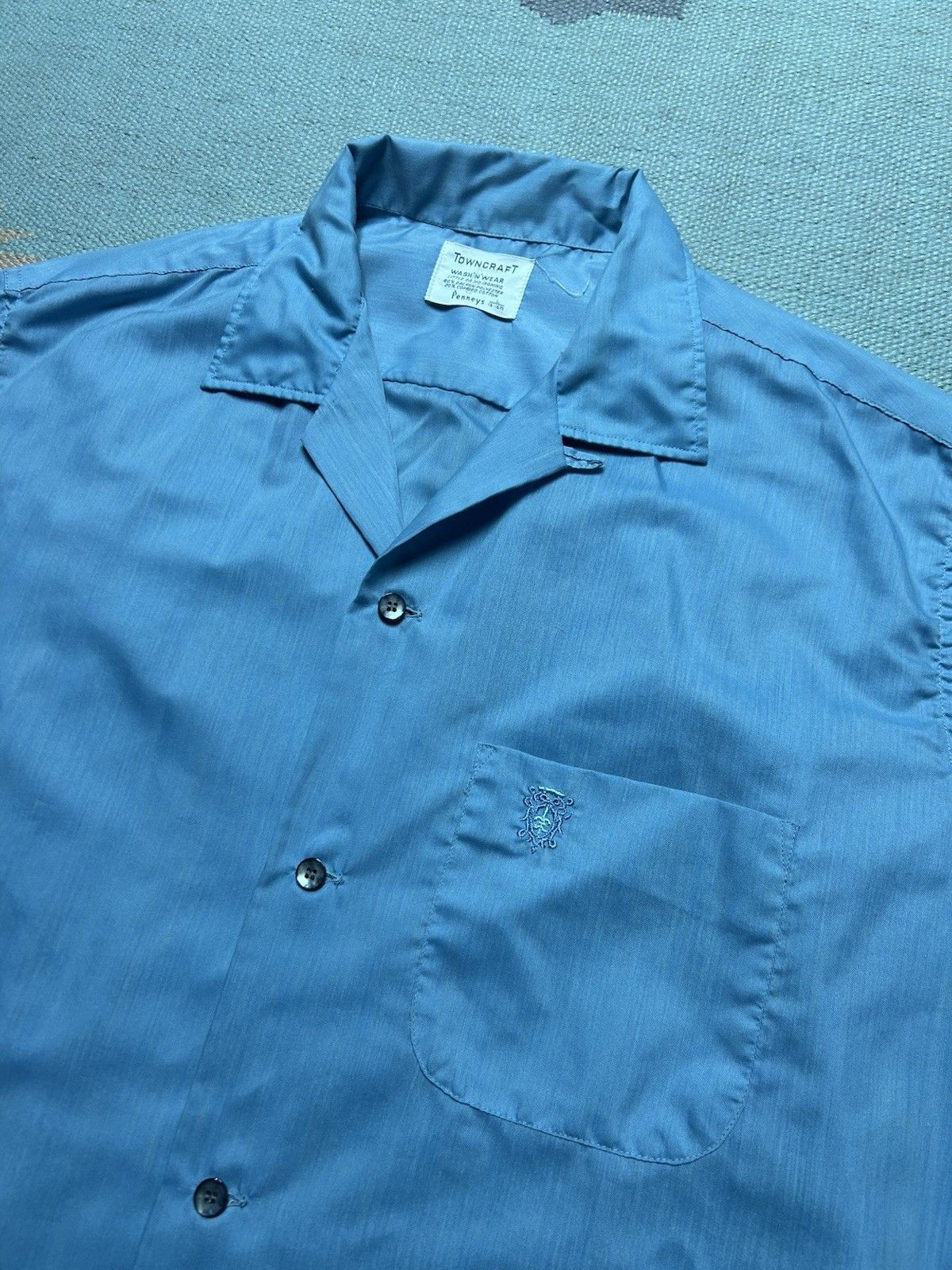Vintage Vtg 1960s button shirt loop collar Penney’s Towncraft large Size US L / EU 52-54 / 3 - 3 Thumbnail