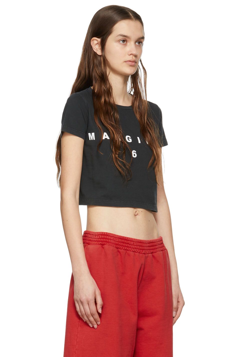 Maison Margiela MM6 Maison Margiela Cropped T-Shirt, Washed Black XS Size XS / US 0-2 / IT 36-38 - 7 Thumbnail