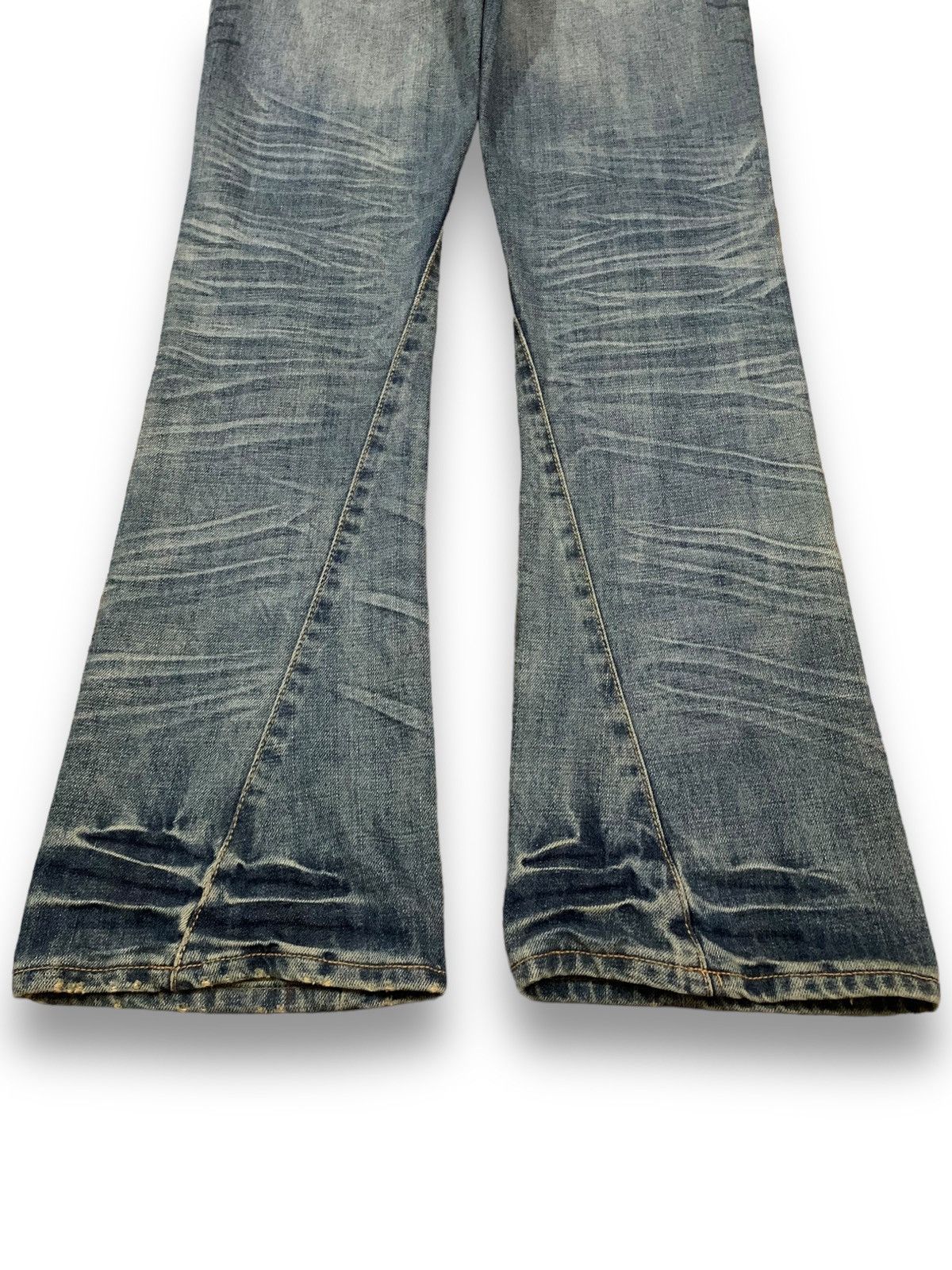 If Six Was Nine Vintage Snuff Mud Wash Splatter Flare Distressed Punk Jeans Size US 32 / EU 48 - 13 Thumbnail