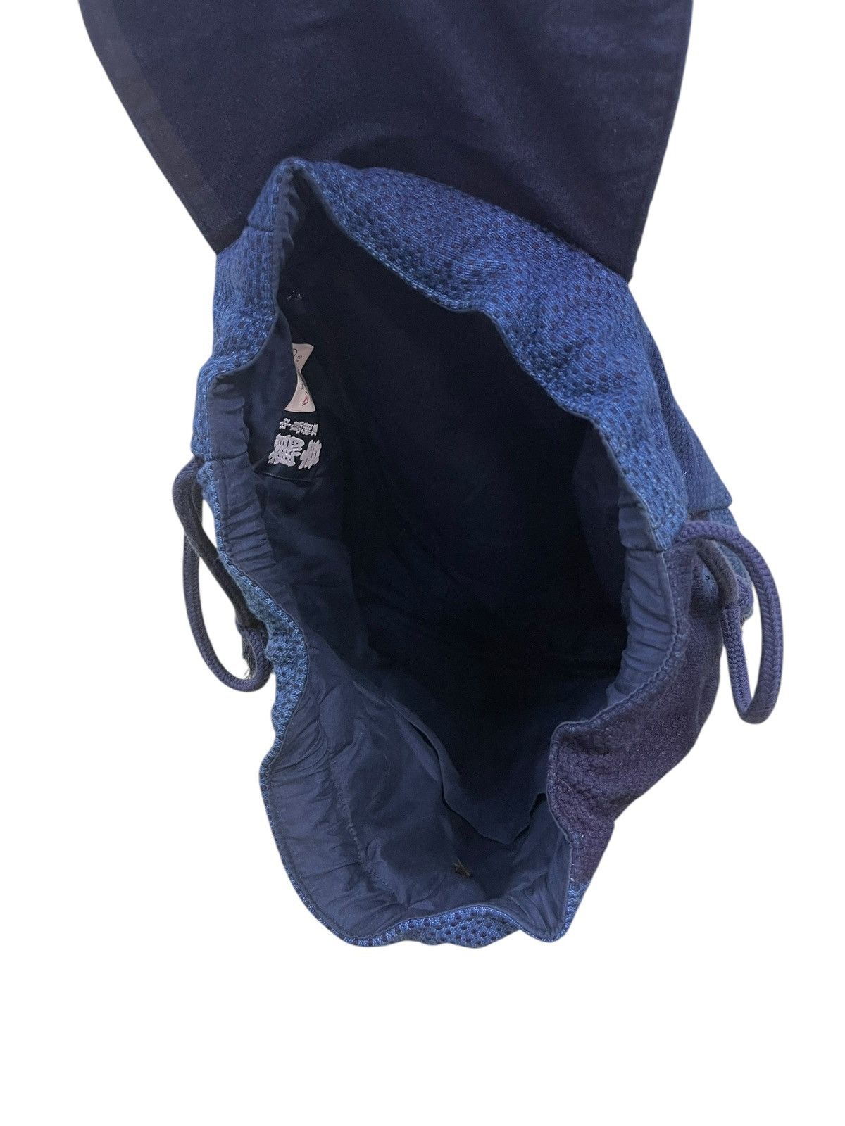 Handmade Indigo Blue Japan Craft Woven Sashiko Backpack Bag 1🟩5 Size ONE SIZE - 16 Thumbnail