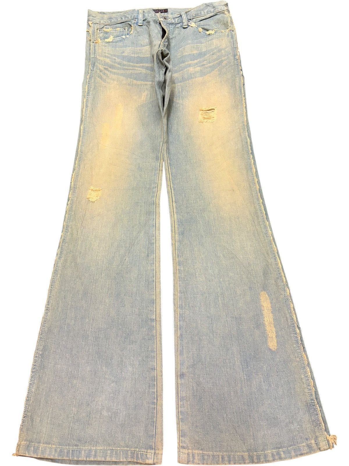 Morgan Homme Vintage Morgan Homme Rusty Wash Distress Flare Jeans Size 32" / US 10 / IT 46 - 1 Thumbnail