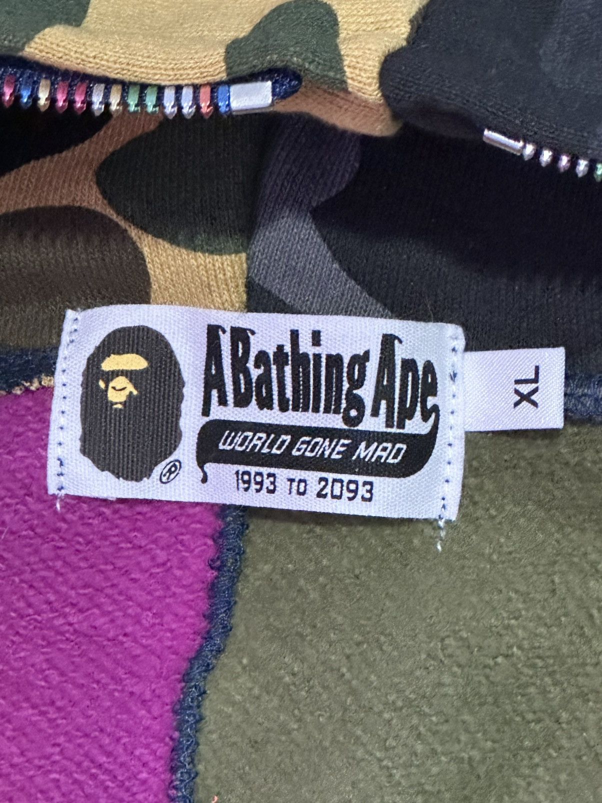 Bape BAPE Multicolor Mix Crazy Camo Shark Full Zip Hoodie Size US XL / EU 56 / 4 - 14 Thumbnail