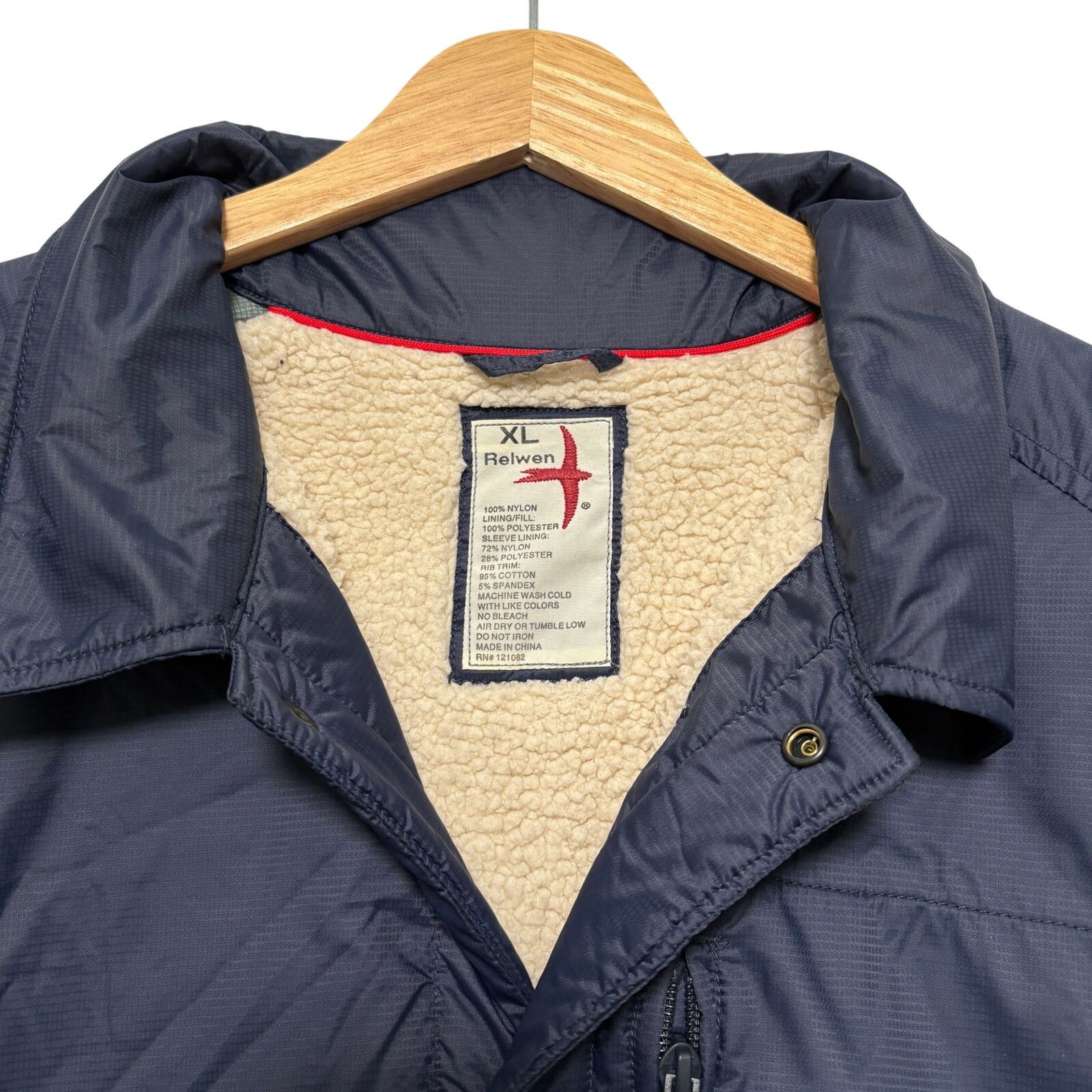 Relwen Relwen Coach's Nylon Shirt Jacket Sherpa Lined Navy Blue XL Size US XL / EU 56 / 4 - 3 Thumbnail