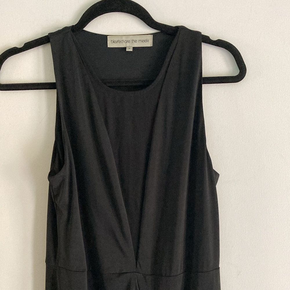 Mek Denim Blessed are the Meek Black Mya Dress Size 2 Sheer V-Neck Slim Sheath Size XS / US 0-2 / IT 36-38 - 7 Thumbnail