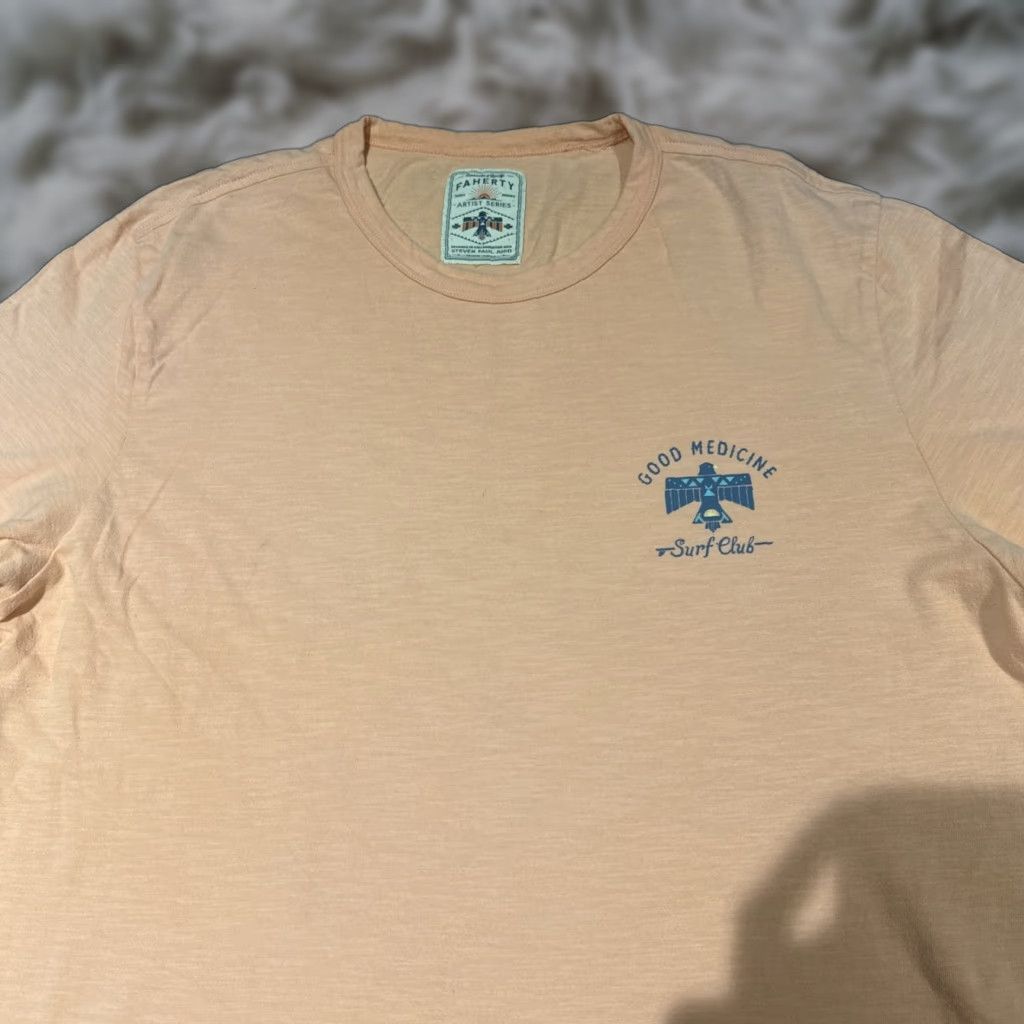 Faherty Faherty T Shirt Men’s XL Artist Series Good Medicine Surf Club Pink Men T-Shirt Short Sleeve Pink Beach Outdoor Classic Size US XL / EU 56 / 4 - 1 Thumbnail