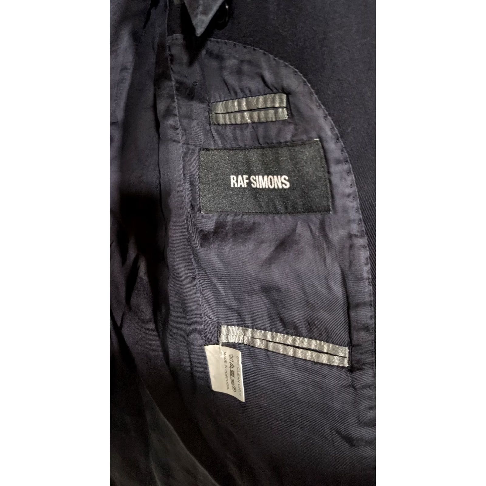 Raf Simons Raf Simons Slim Fit 2 Button Blazer Men 48 Black Pinstripe Lining Cuff Sleeve Visible Tuxedo Fedora Size 48R - 5 Thumbnail