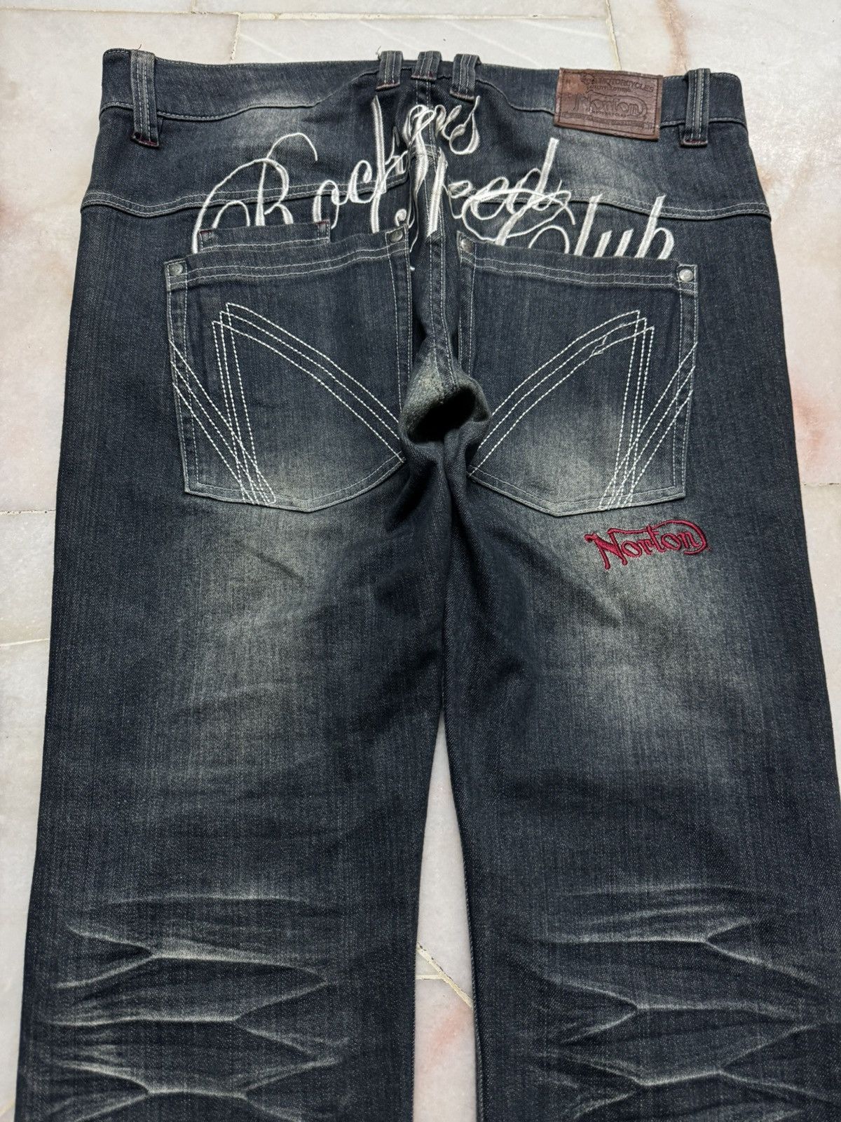 Norton VINTAGE NORTON RUSTY MUDWASH SLIM BACK LOGO EMBROIDERY JEAN Size US 36 / EU 52 - 12 Thumbnail