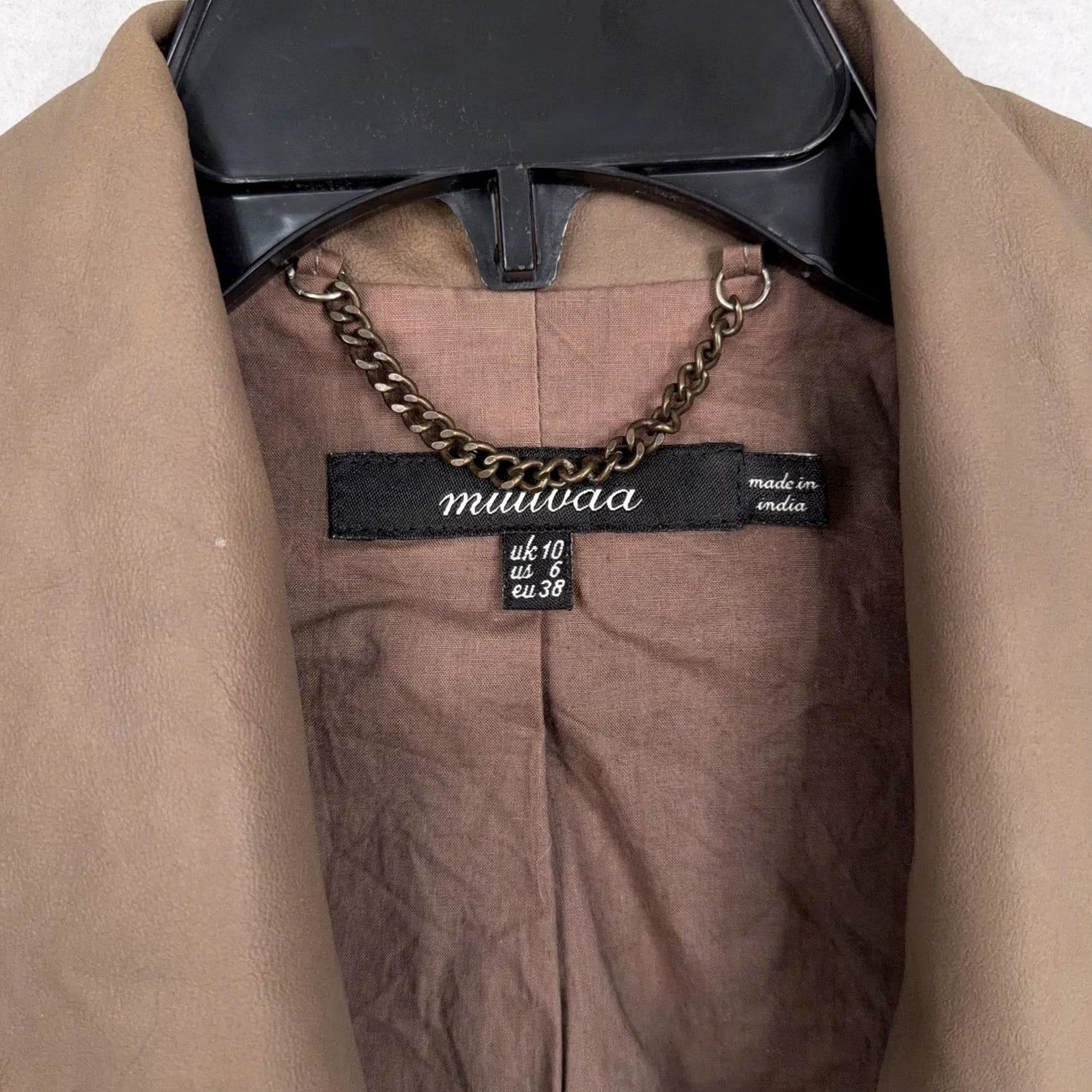 Muubaa Muubaa Jacket Womens 6 Goat Leather Asymmetrical Biker Belted Waterfall Moto Size M / US 6-8 / IT 42-44 - 4 Thumbnail