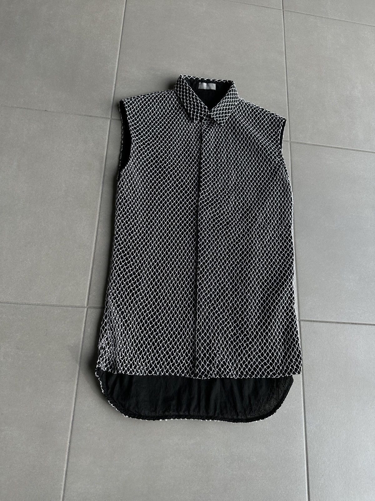 Dior × Hedi Slimane Dior Homme SS04 "Strip" mesh net button up Size US M / EU 48-50 / 2 - 5 Thumbnail