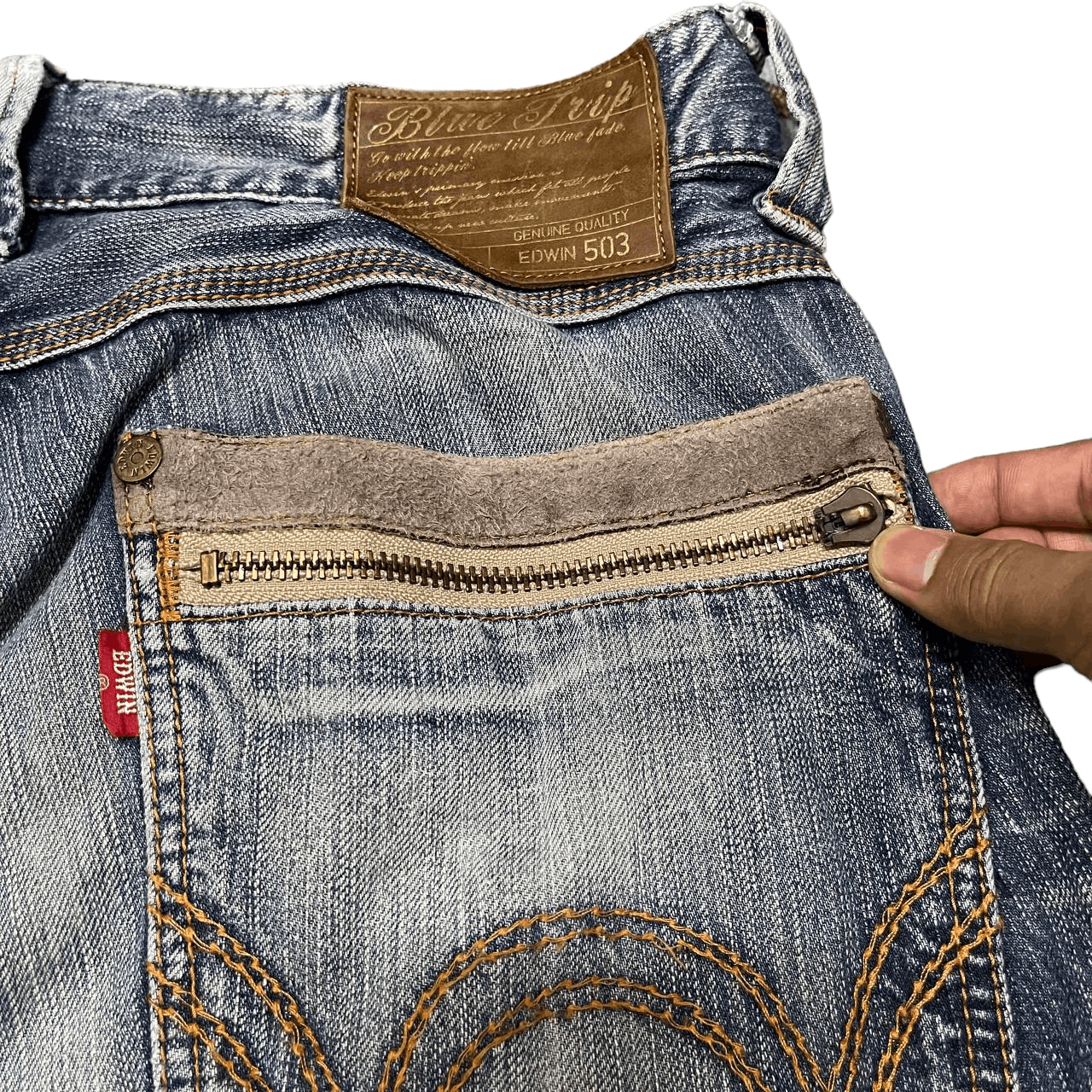 Edwin Vintage Edwin Blue Trip 503 Denim Pants Size US 34 / EU 50 - 14 Thumbnail