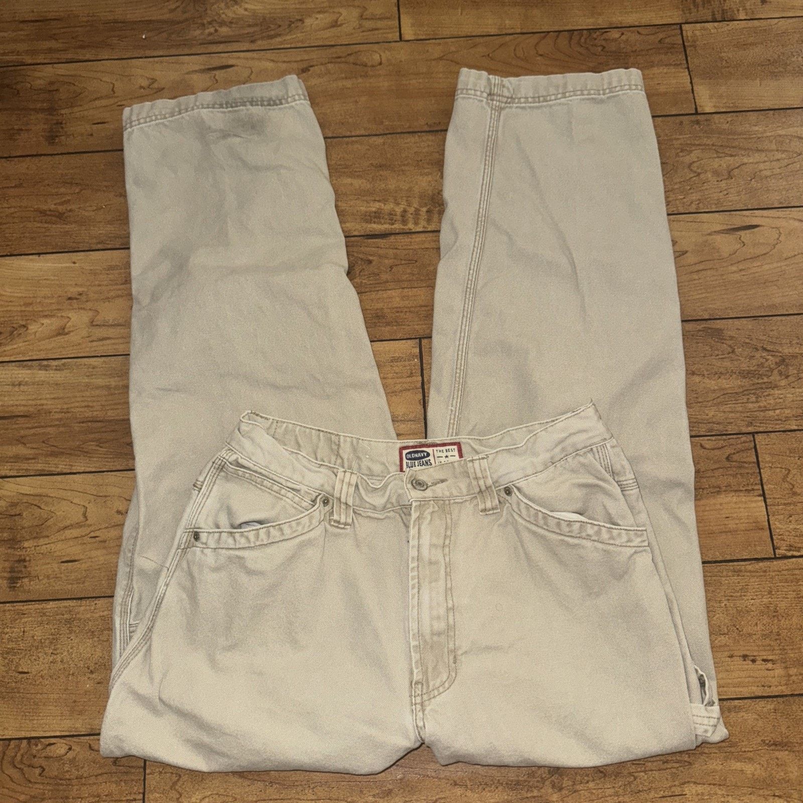Old Navy × Vintage Vintage Old Navy Canvas Carpenter Pants Tan 30x32 Size US 30 / EU 46 - 4 Thumbnail