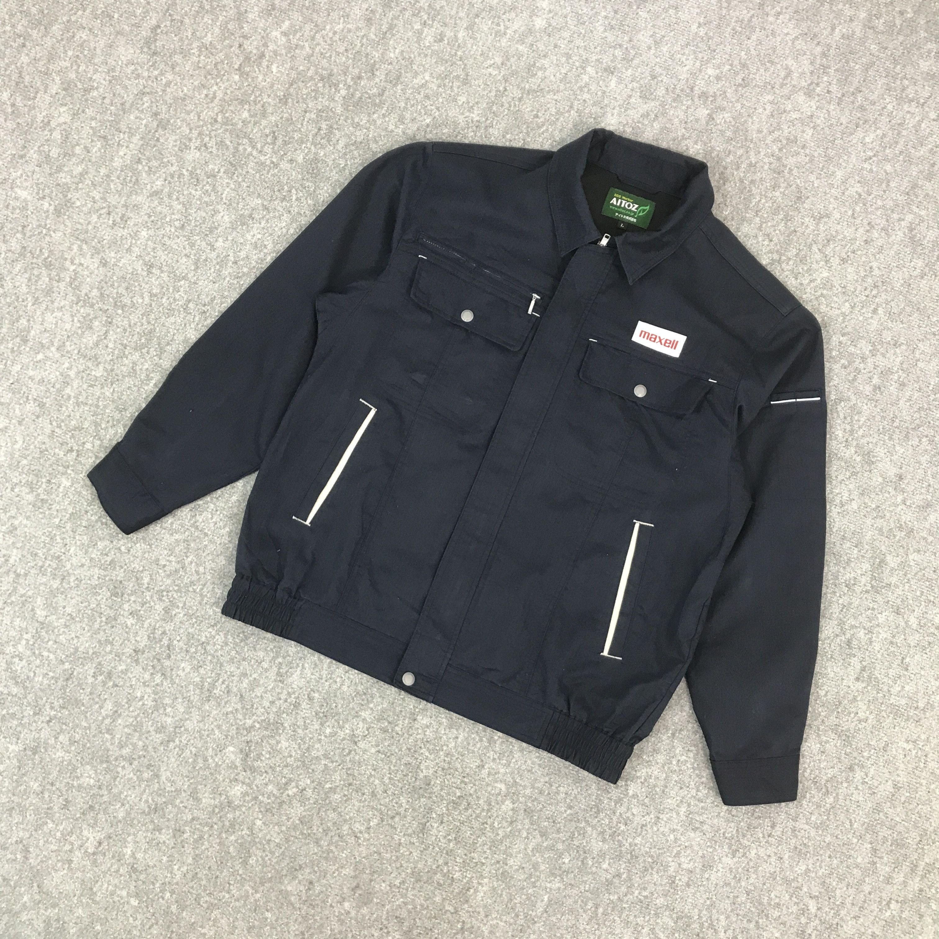 Japanese Brand × Vintage MAXELL NAVY WORK UNIFORM JAPAN JACKET Size US L / EU 52-54 / 3 - 5 Thumbnail