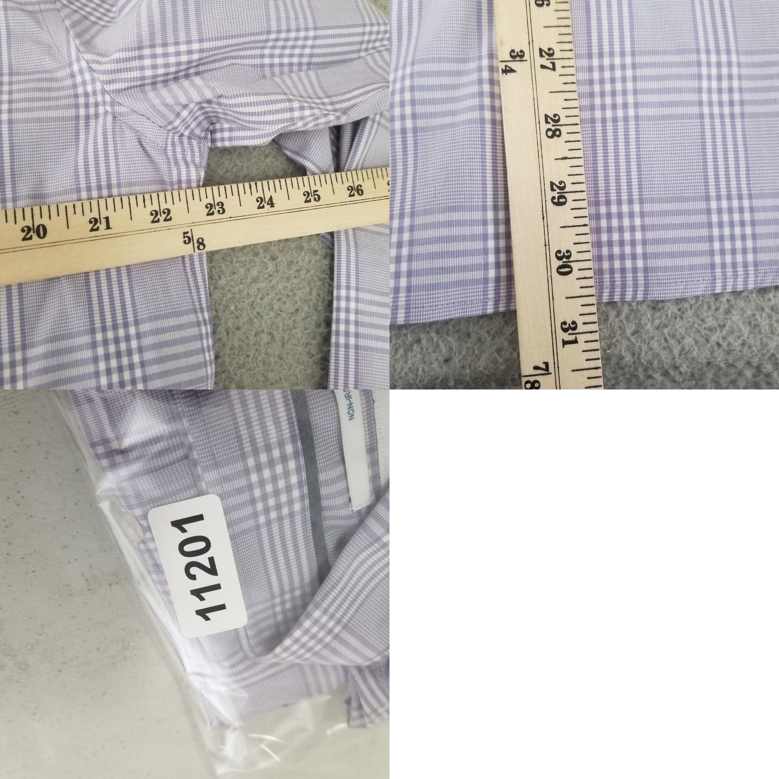 Old Navy Old Navy Mens Shirt Slim Fit Button-Up Long Sleeve Purple White Check Casual Size US L / EU 52-54 / 3 - 8 Thumbnail