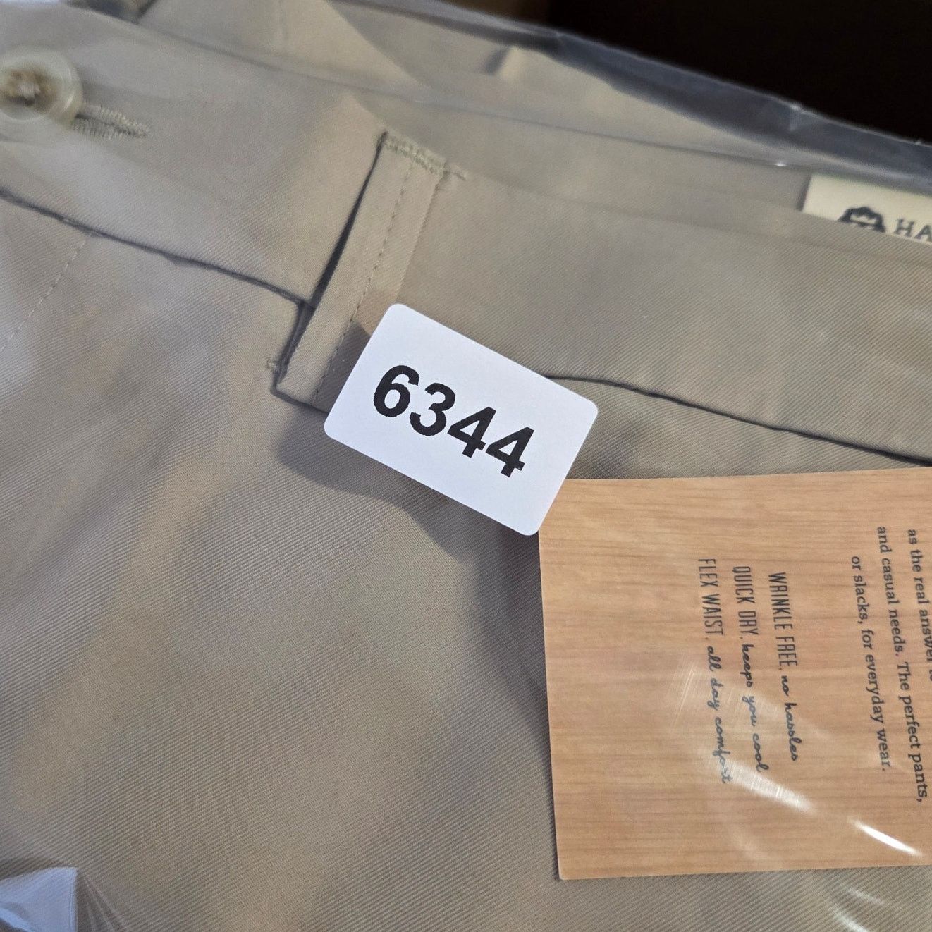 Haggar NWT Haggar 34x32 Tan Flat Front Straight Fit Slacks Size US 34 / EU 50 - 12 Thumbnail