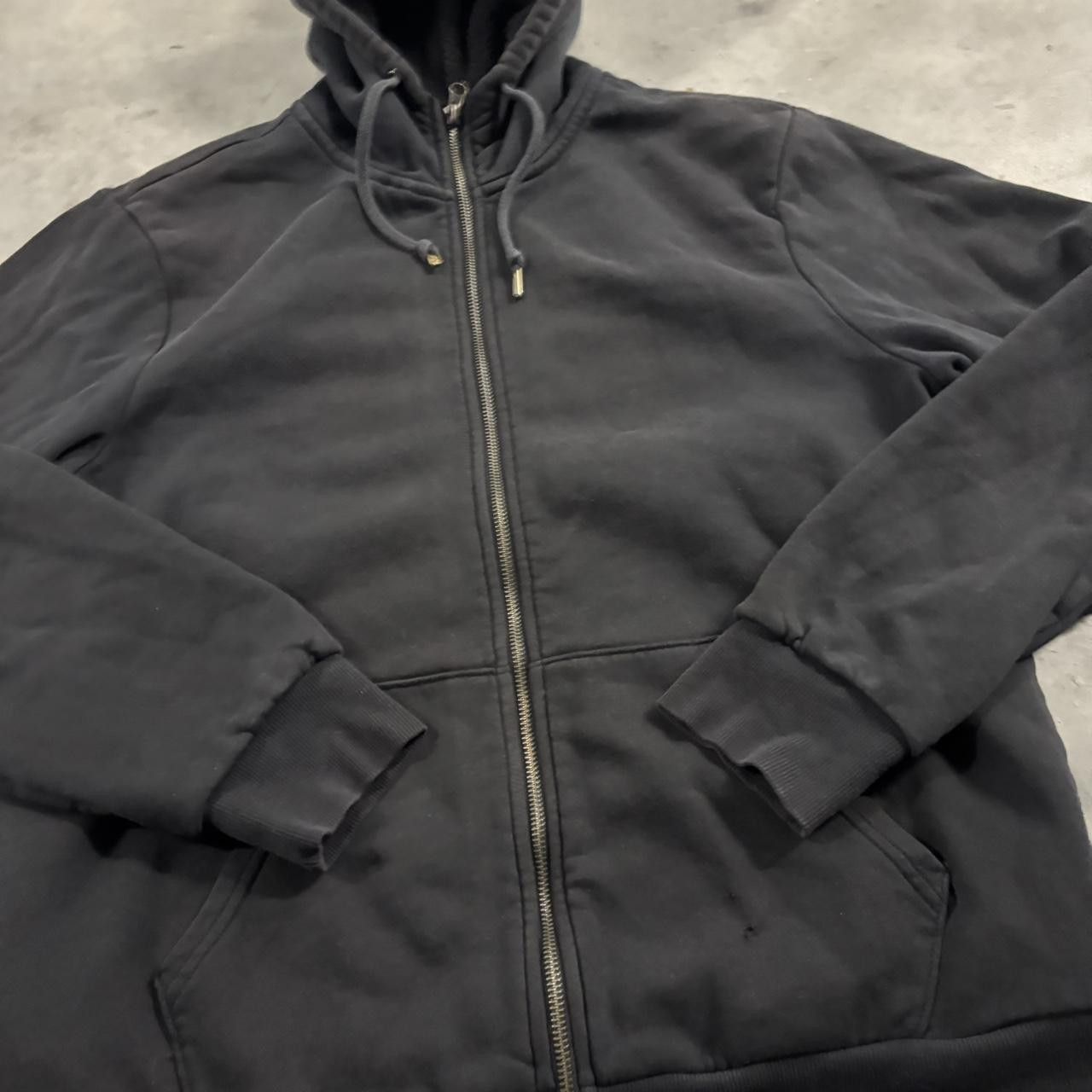 Vintage Crazy Vintage Y2K/2000s Black Blank Sherpa Lined Essential Zip Up Hoodie! Size L Size US L / EU 52-54 / 3 - 5 Thumbnail