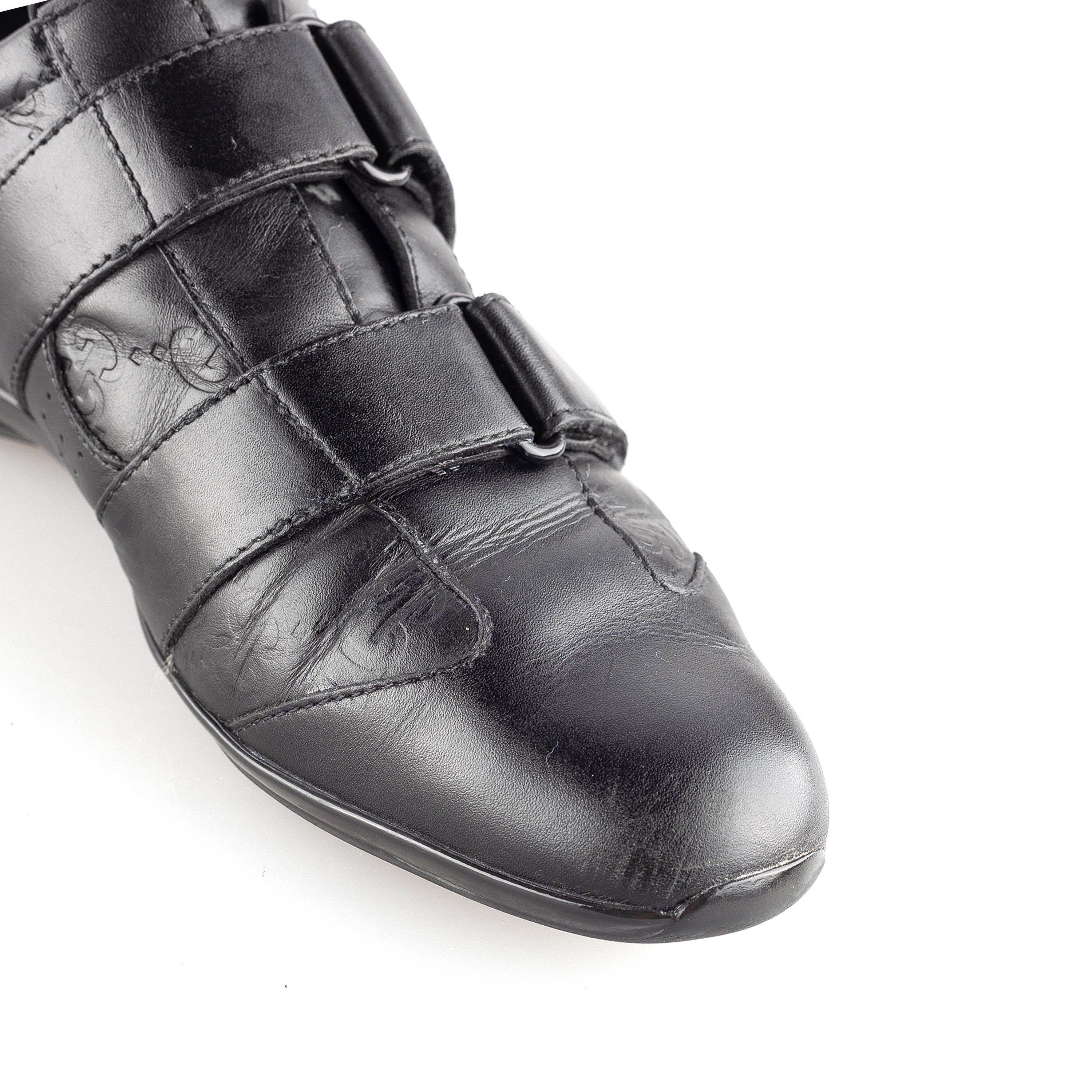 Gucci Gucci Black GG Leather Monogram Velcro Sneakers (EU 37,5) Size US 5.5 / EU 38 - 4 Thumbnail