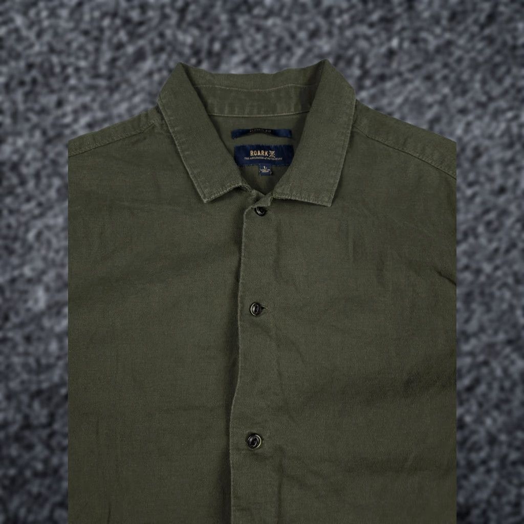 Roark Roark Button-Up Shirt Men's L Classic Green Cotton Linen Blend Graphic Shirt Size US L / EU 52-54 / 3 - 1 Thumbnail