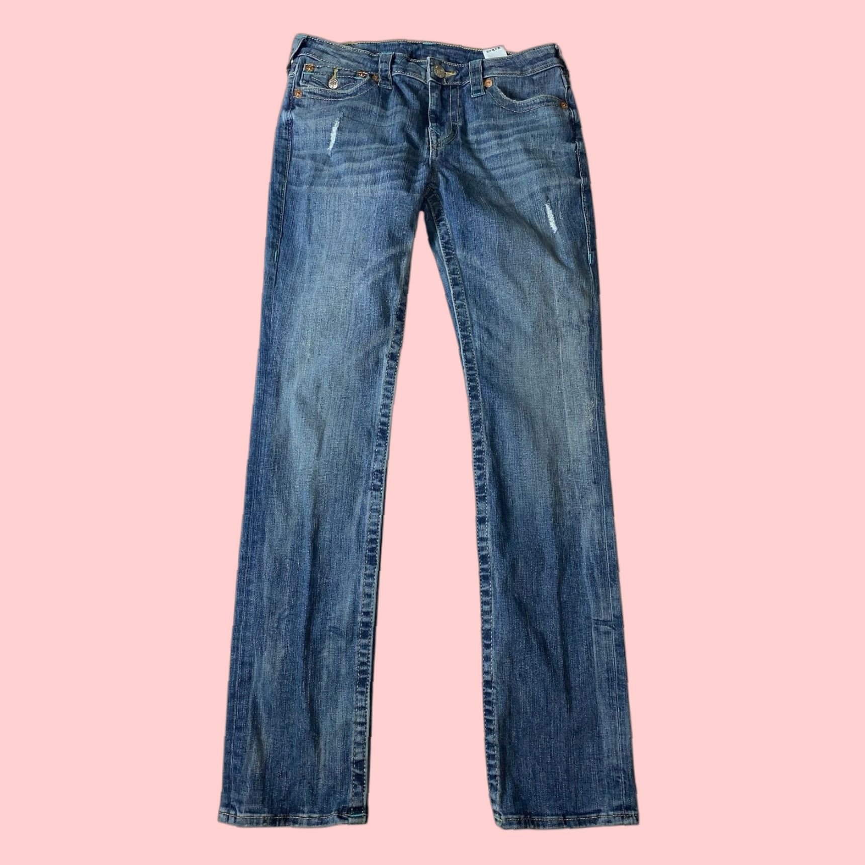 VINTAGE True Religion Jeans Womens Slim Straight 30x32 Blue