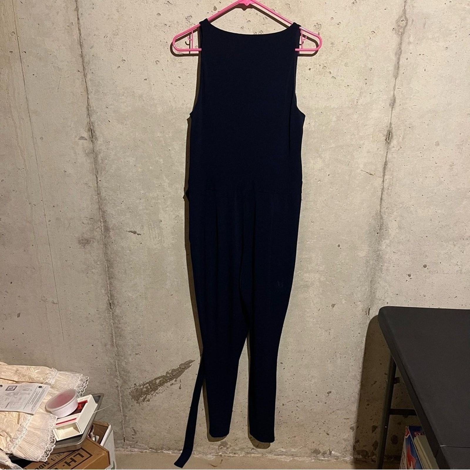 Lauren Ralph Lauren Ralph Lauren Navy Sleeveless Belted Jumpsuit Stretch Size M Size 28" / US 6 / IT 42 - 10 Thumbnail