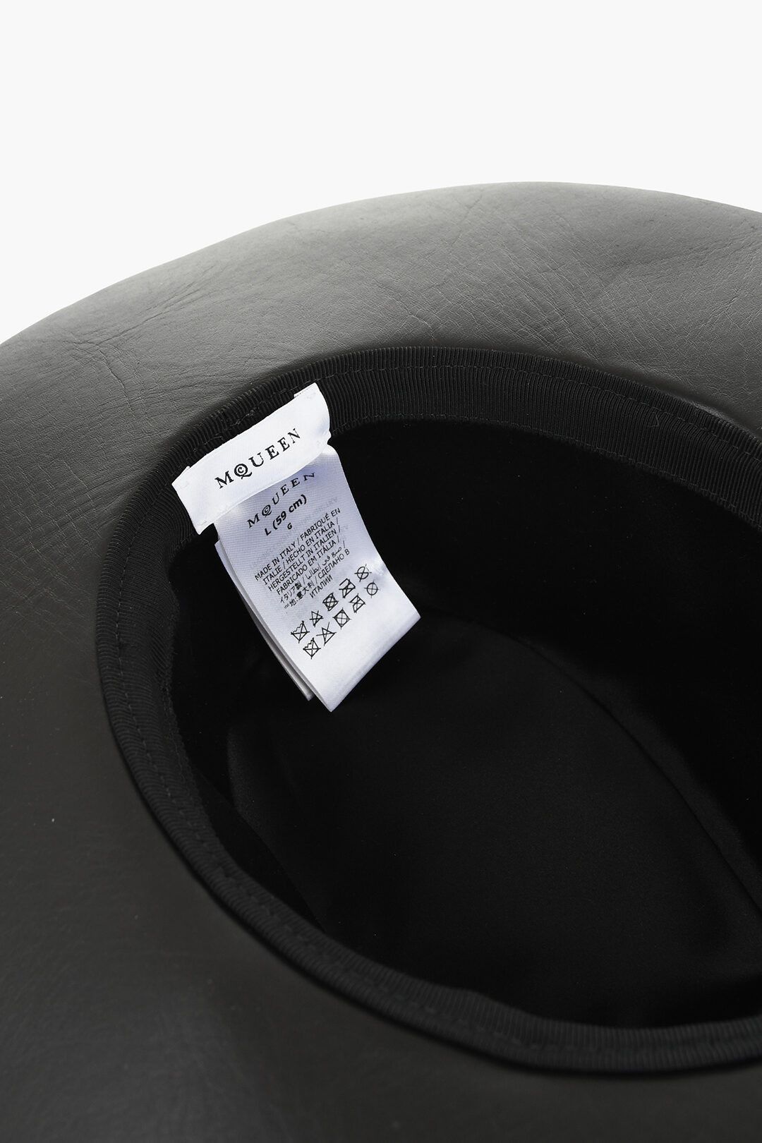 Alexander McQueen og1mm0925 Size: L / Leather Hat / Cap in Black Size ONE SIZE - 4 Thumbnail