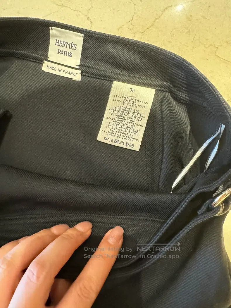 Hermes Hermes Silk Blend, Black, One-Piece Stone Wrap Skirt Size 24" / US 00 / IT 34 - 5 Thumbnail