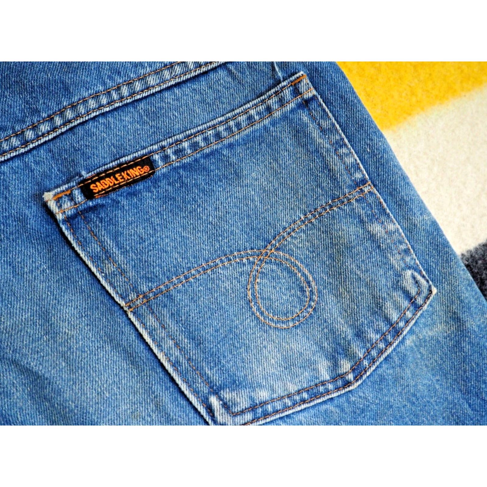 Vintage VINTAGE 70s KEY Saddle King Denim Jeans 34x29 Blue Distressed USA 1970s Grunge Size US 34 / EU 50 - 7 Thumbnail